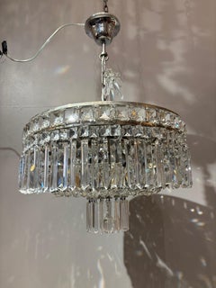Antique Crystal Chandelier / Flush Mount, 1950s