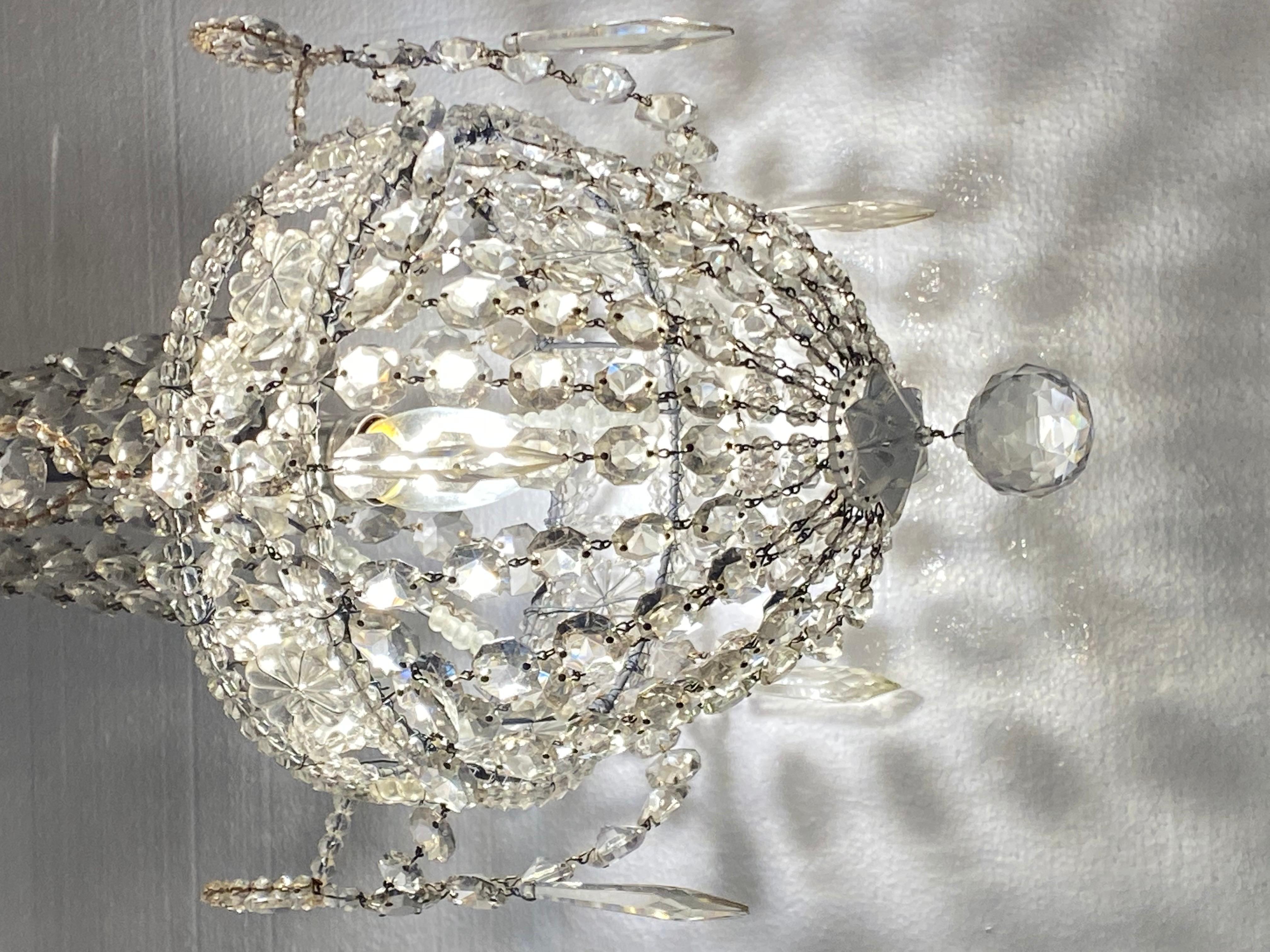 19th Century Antique Crystal Chandelier For Sale