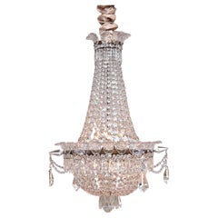 Vintage crystal chandelier in the style of Louis XVI