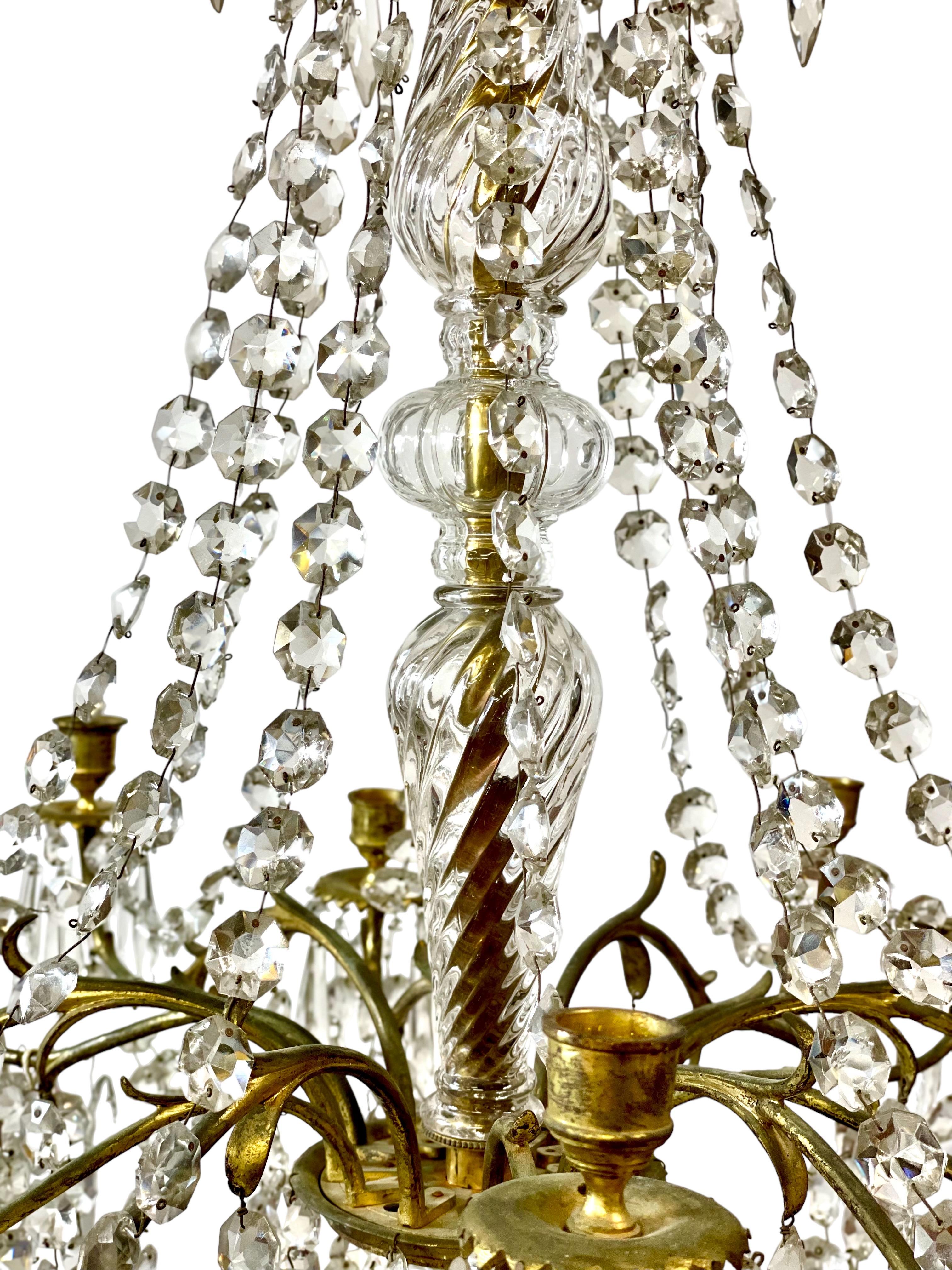 Napoléon III Lustre à 12 Lights en cristal français des années 1880  en vente
