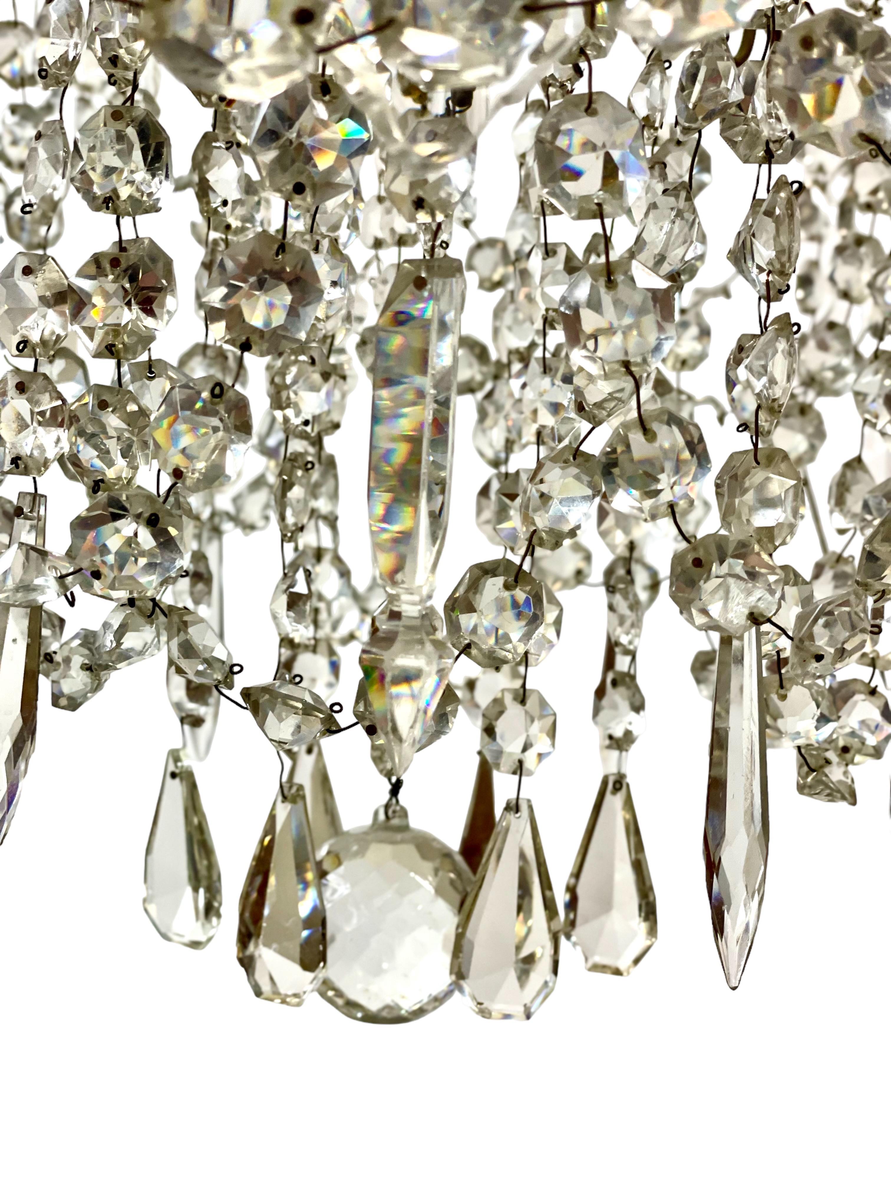 19th Century 1880s French Crystal Chandelier of 12 Lights  For Sale