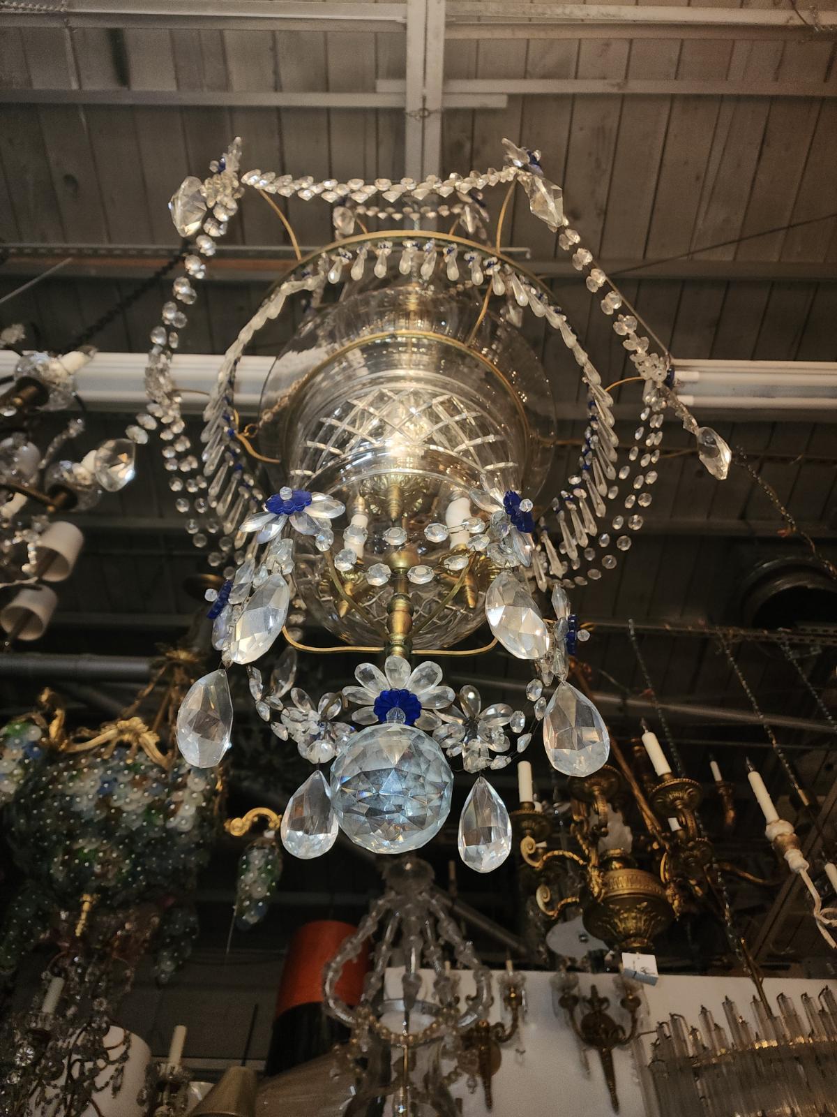 Antique Crystal Chandeliers  In Excellent Condition For Sale In Dallas, TX