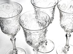 Antique Crystal Cut Glass Goblets; set /4