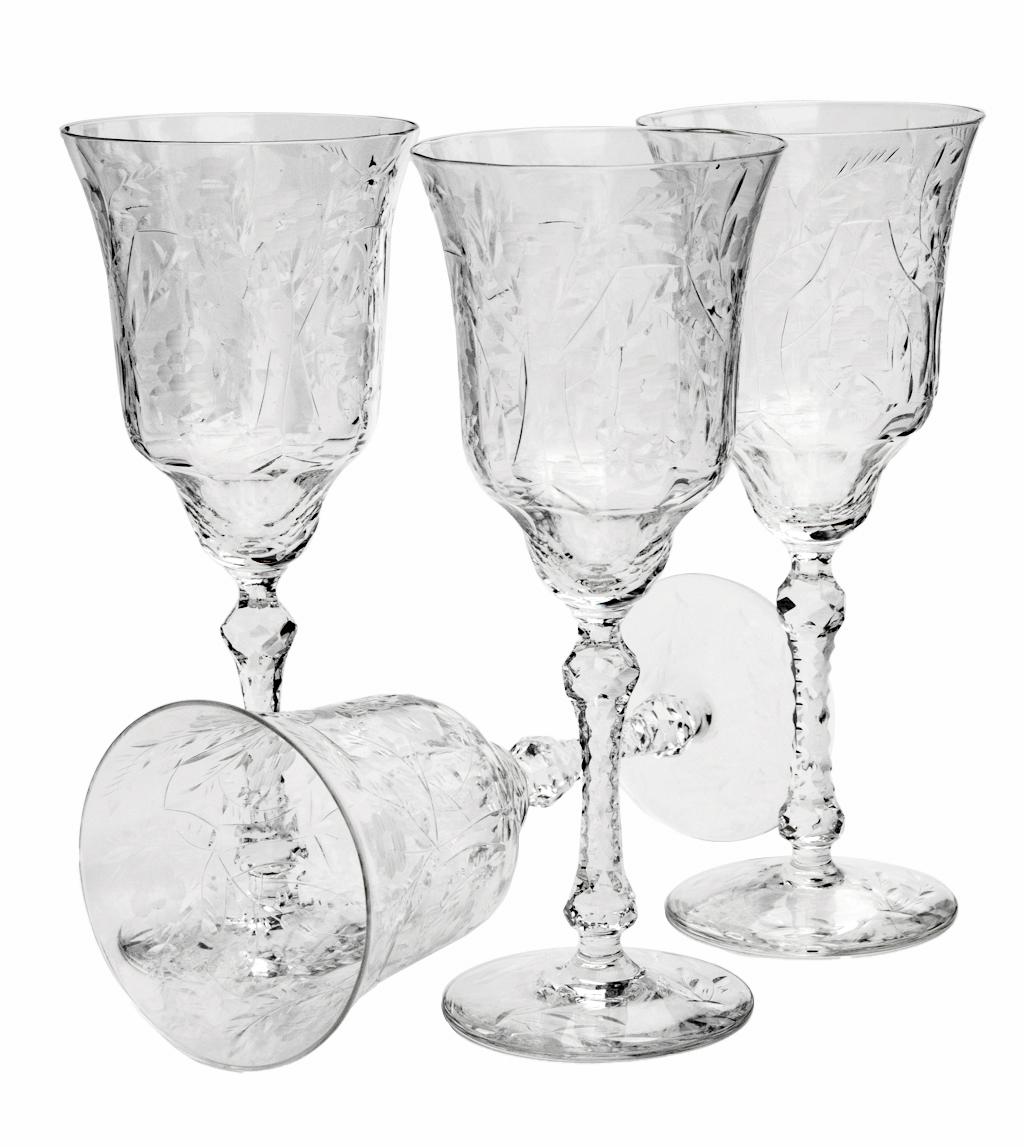 Inizio XX secolo Antichi calici di cristallo tagliato; set /4 in vendita