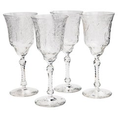 Antique Crystal Cut Glass Goblets; set /4