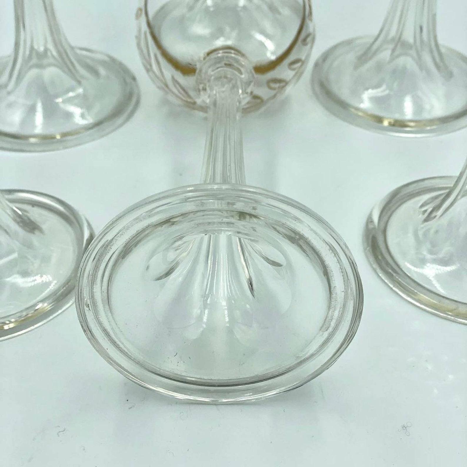 Antique Crystal Glasses With 24K gold  Amazing Rare Set Of Crystal Glasses In Excellent Condition For Sale In Bastogne, BE