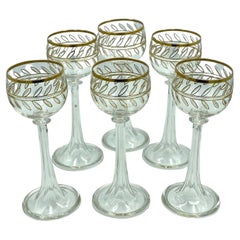Antique Crystal Glasses With 24K gold  Amazing Rare Set Of Crystal Glasses