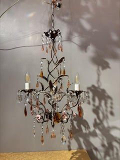 Antique Crystal Italian Chandelier, 1950s