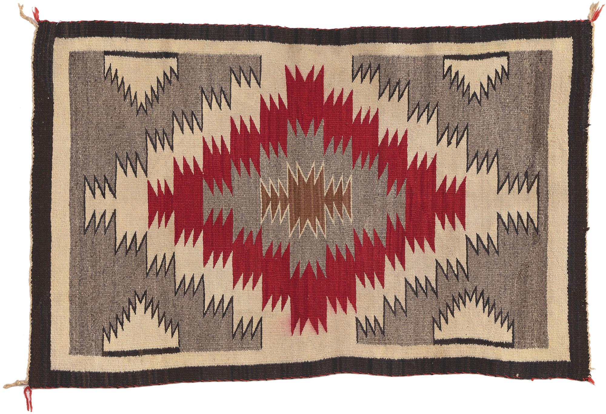 Antique Crystal Navajo Rug, Native American Meets Western Chic 4
