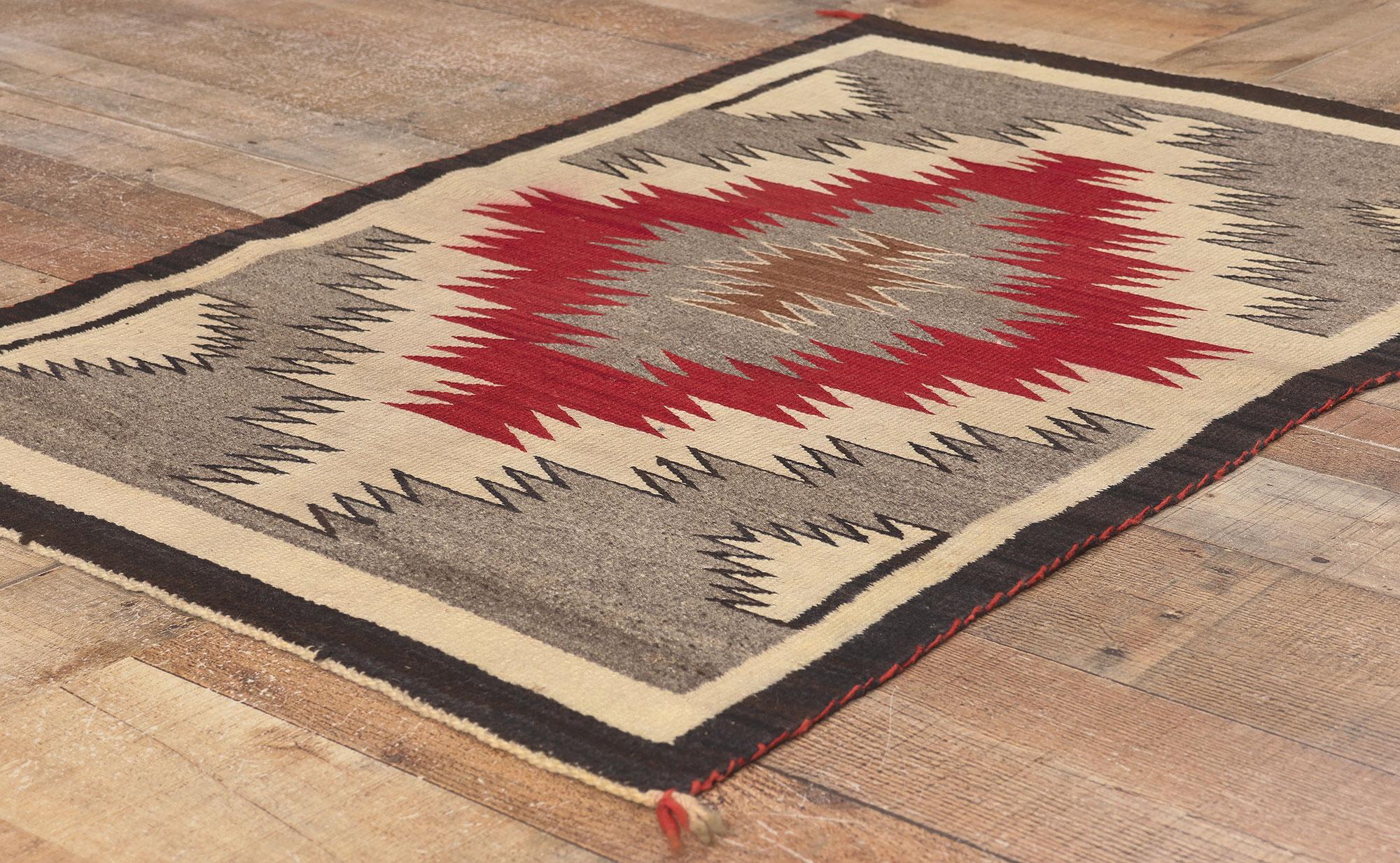 Antique Crystal Navajo Rug, Native American Meets Western Chic 1
