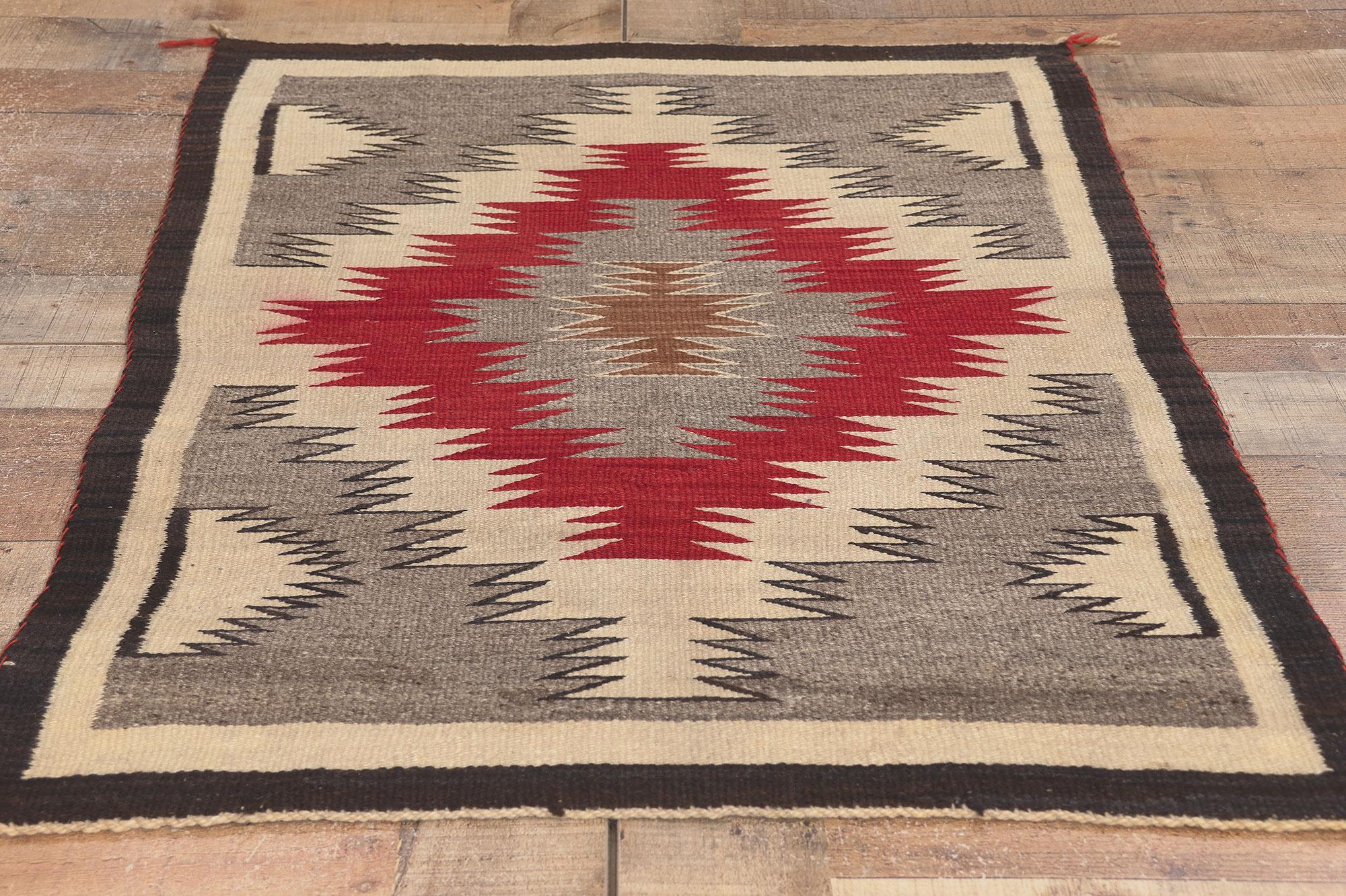 Antique Crystal Navajo Rug, Native American Meets Western Chic 2