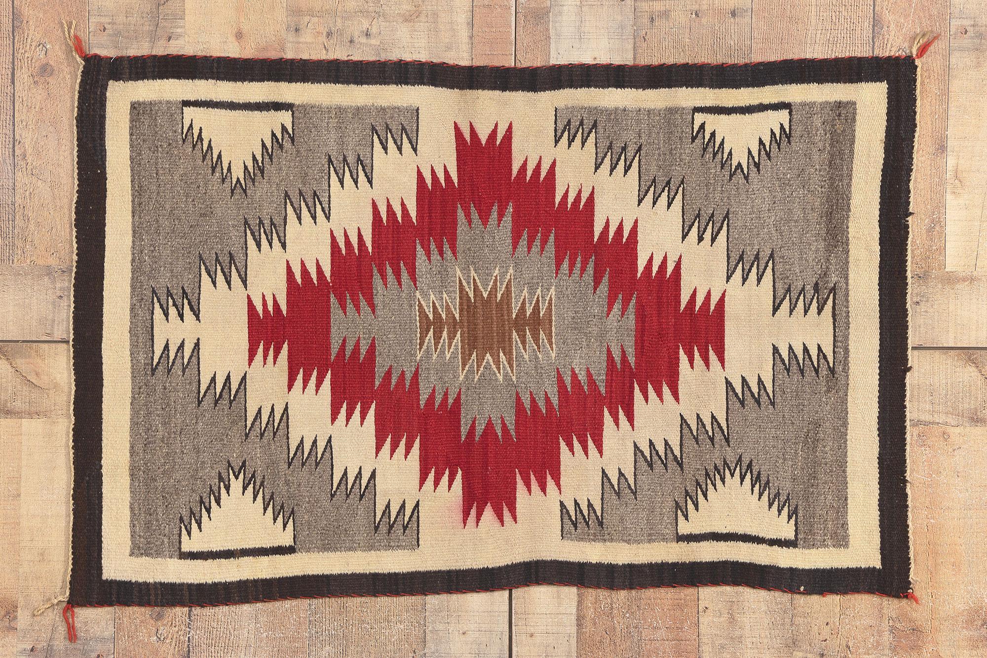 Antique Crystal Navajo Rug, Native American Meets Western Chic 3