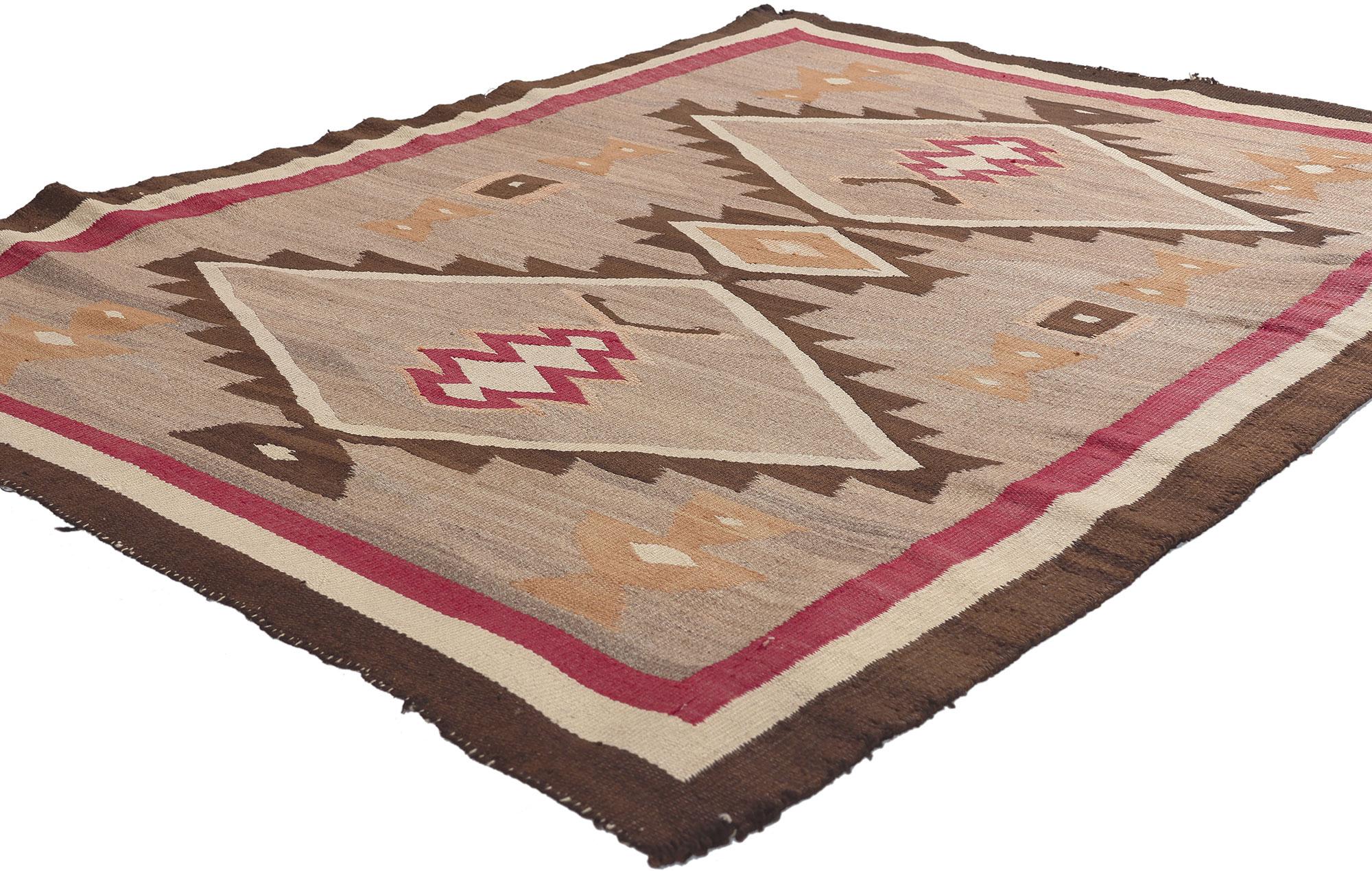 78604 Antique Crystal Navajo Rug, 03'10 x 05'04. 
Southwest style meets Native American in this handwoven Crystal Navajo rug. The distinctive Crystal design and earthy colorway woven into this piece work together creating subtle southwestern appeal.