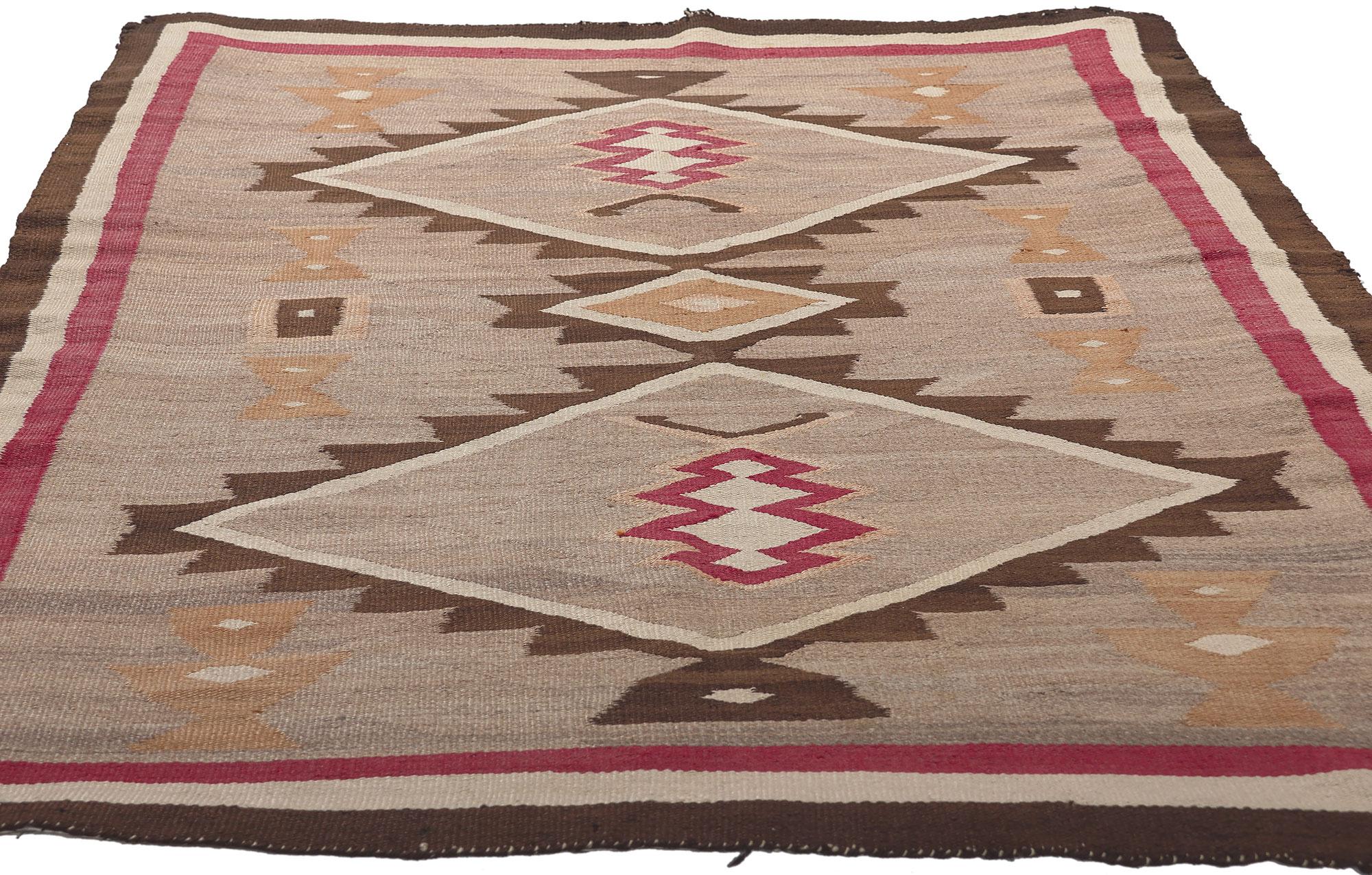 Hand-Woven Antique Crystal Navajo Rug  Southwest Style Meets Native American