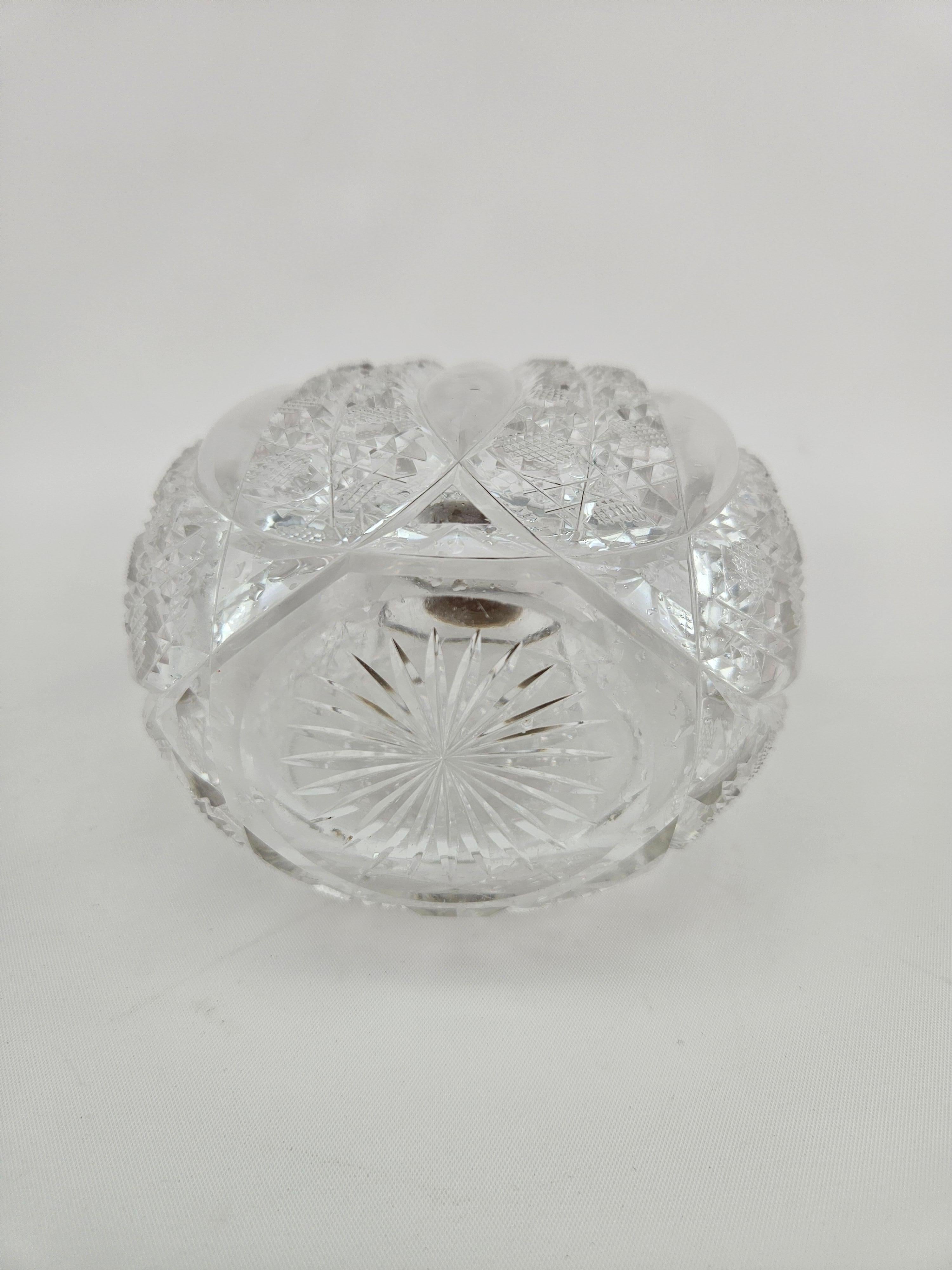 Bouteille de parfum antique en cristal avec dessus en argent sterling en vente 7