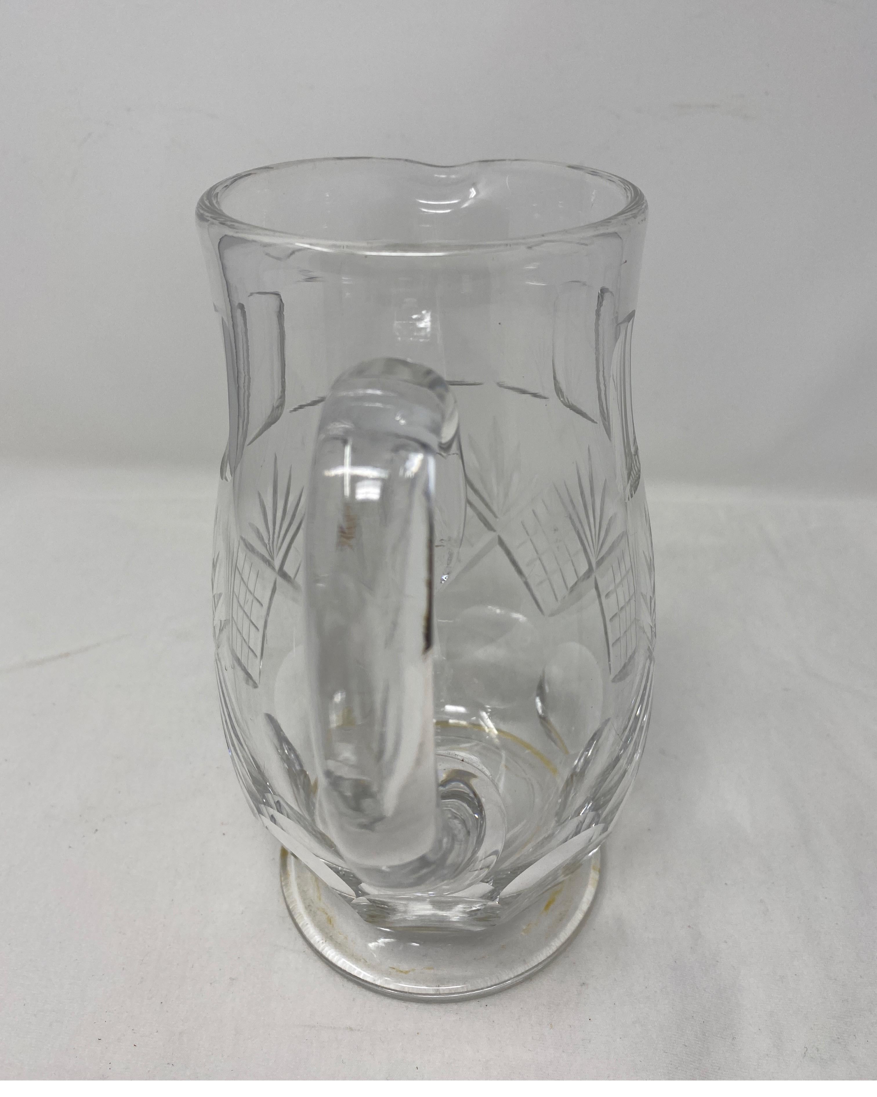 Antique crystal pitcher, 19th century.