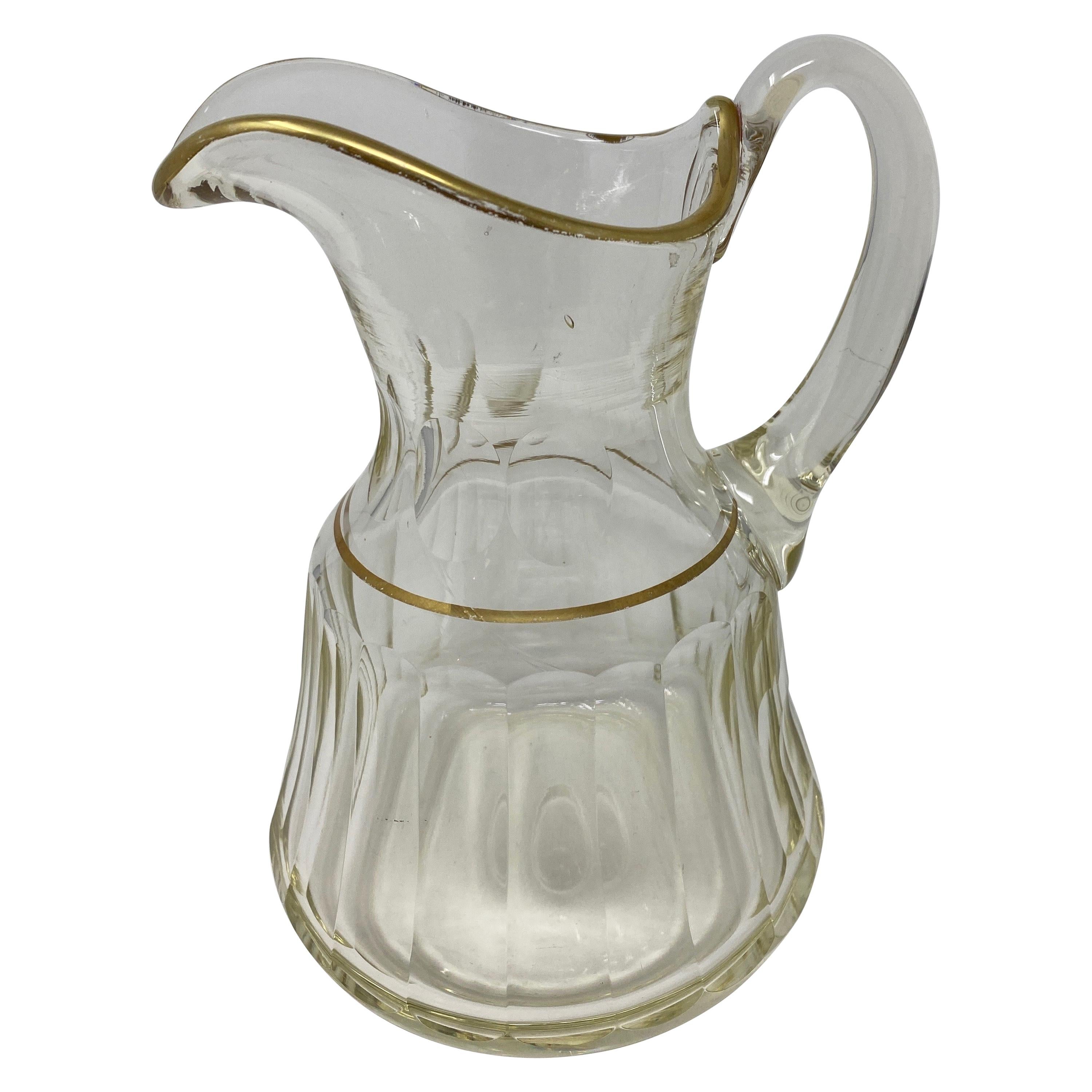 Antique Crystal Pitcher For Sale