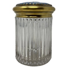 Antique Crystal Powder Jar with Wedgwood Cover