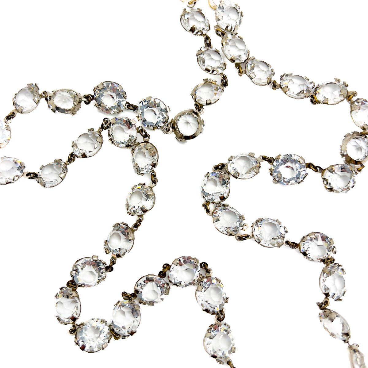 Women's Antique Crystal Riviere Necklace 1920s For Sale