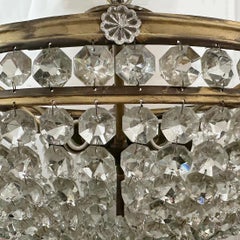 Antique Crystal Semi Flush Light