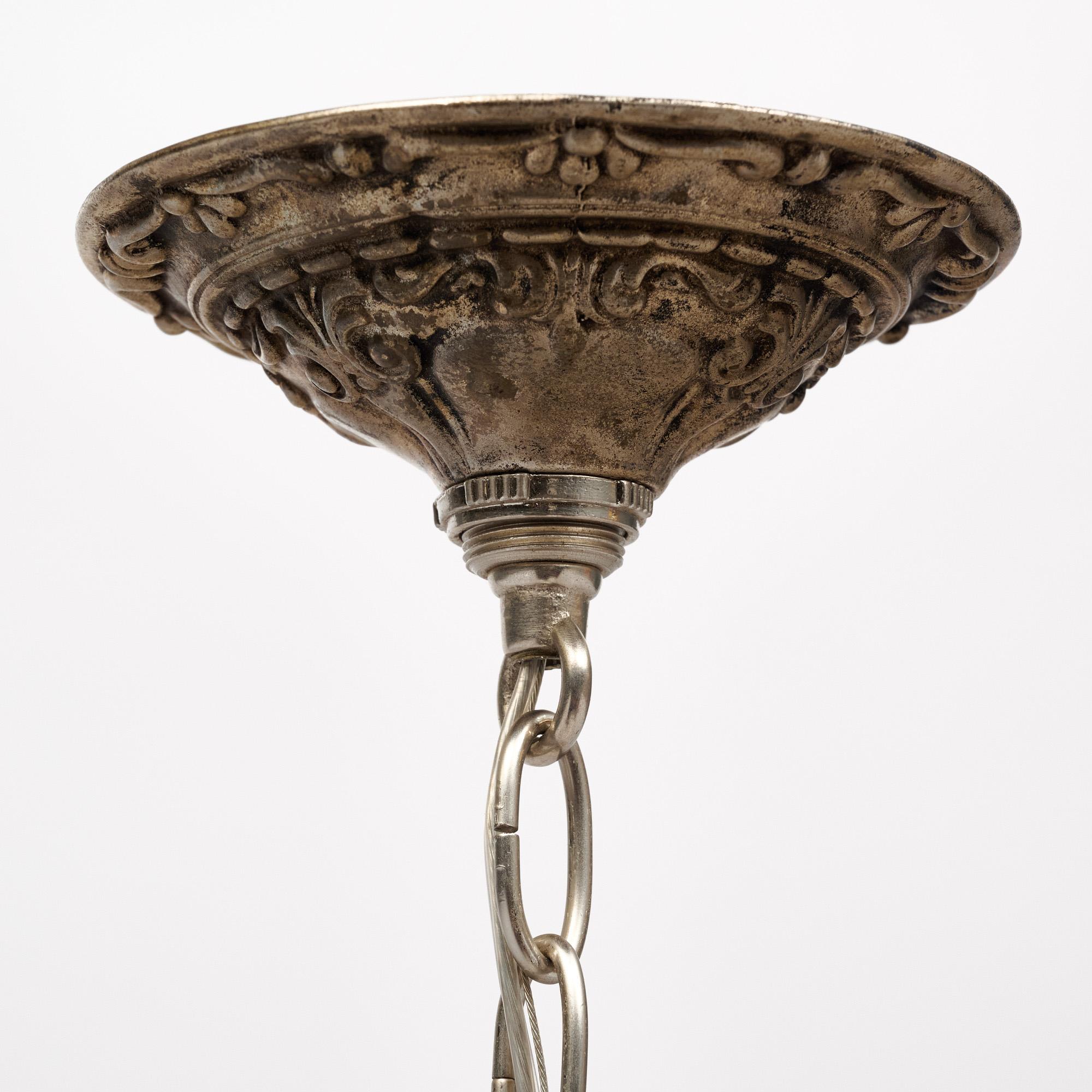 Lampadario in cristallo antico A. Silver in vendita 1