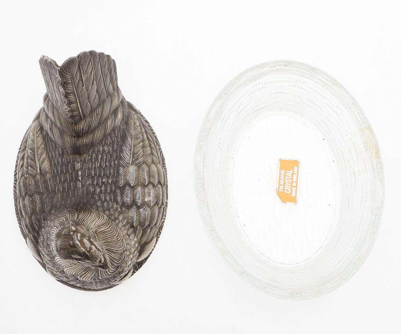 Antiquités Cristal & Silver Poule Porte-Oeuf Sculpteur Cuisine Décor Glaze VTG Dish Excellent état - En vente à Wembley, GB