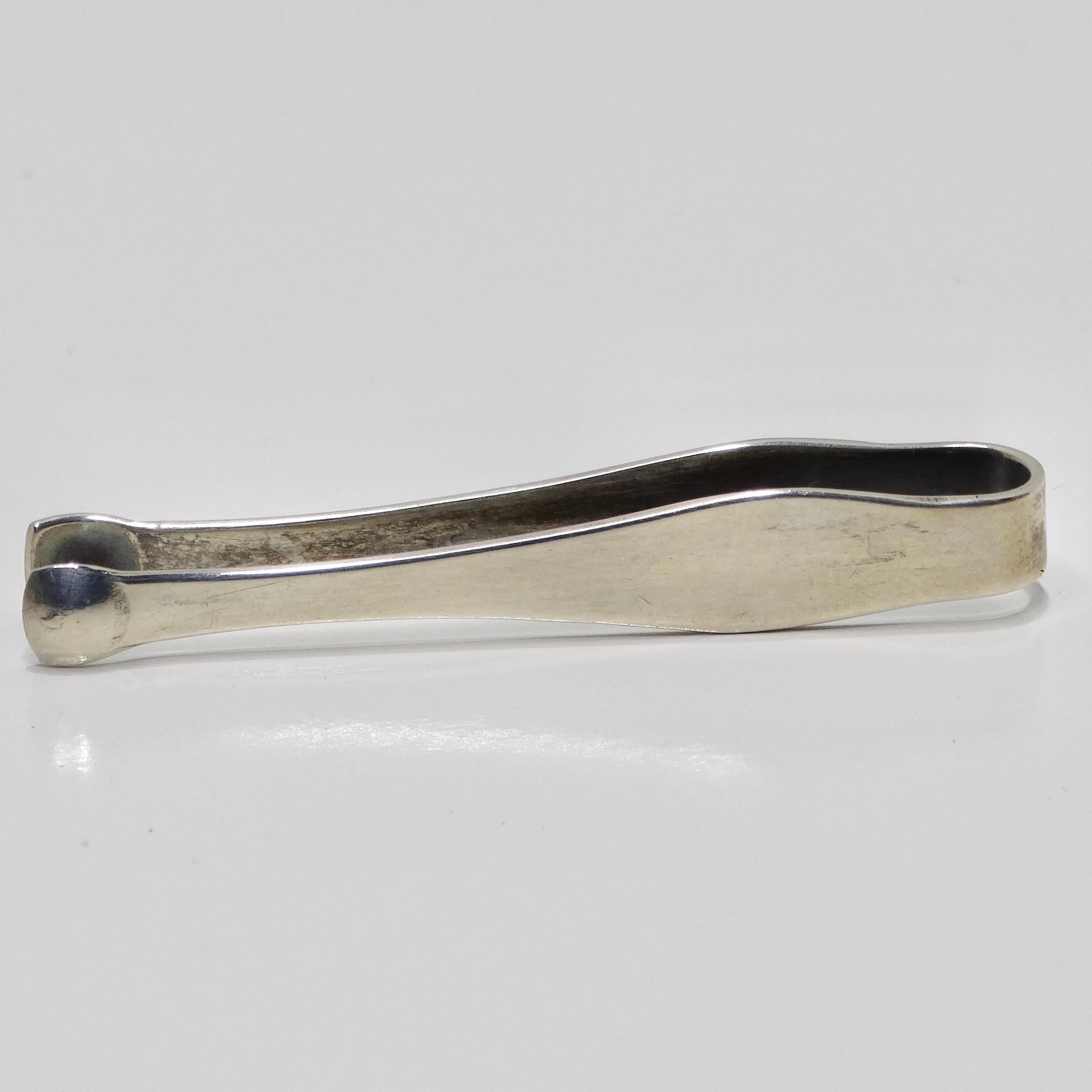 Porte-cure-dents en cristal antique et pinces de service en argent en vente 8