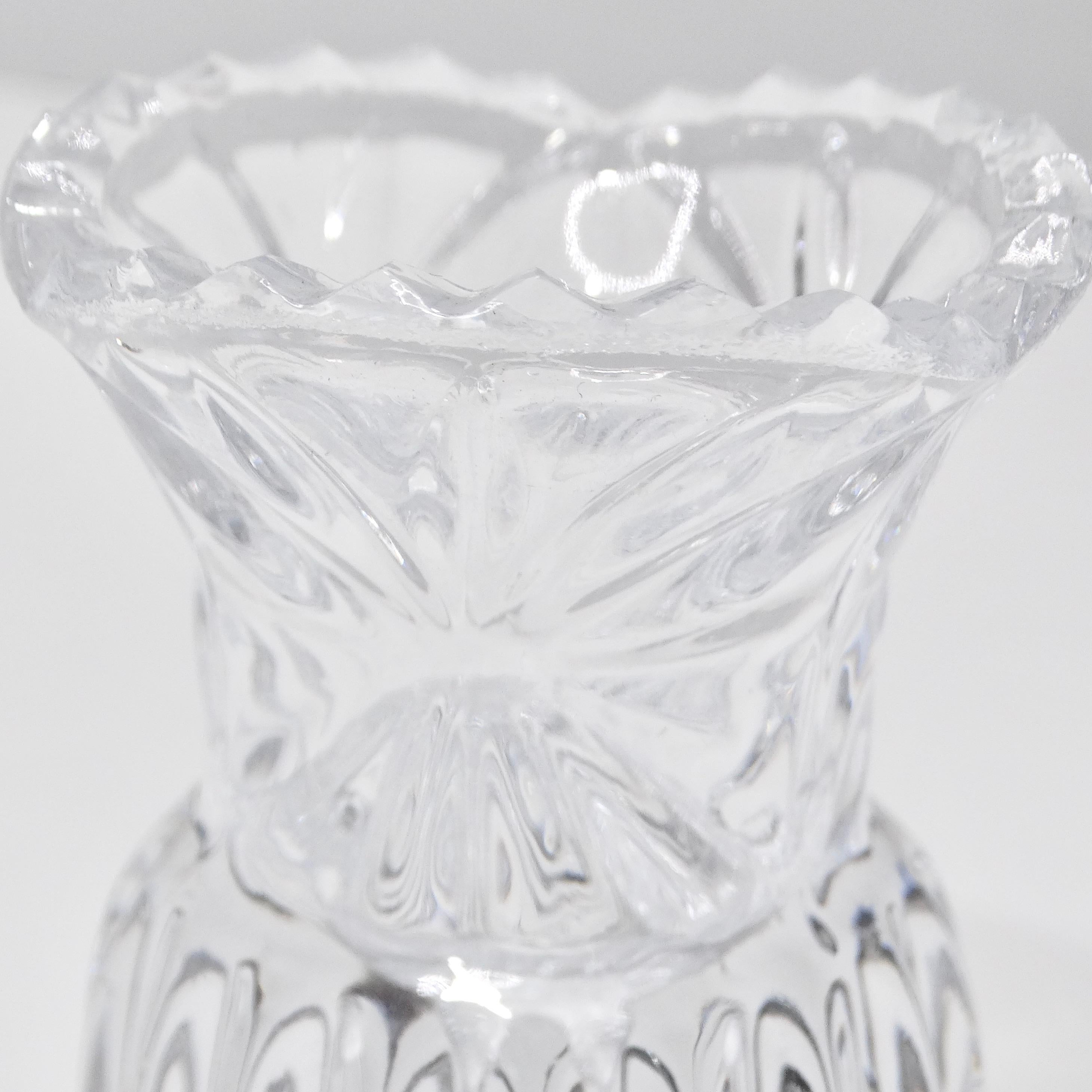 Porte-cure-dents en cristal antique et pinces de service en argent en vente 4