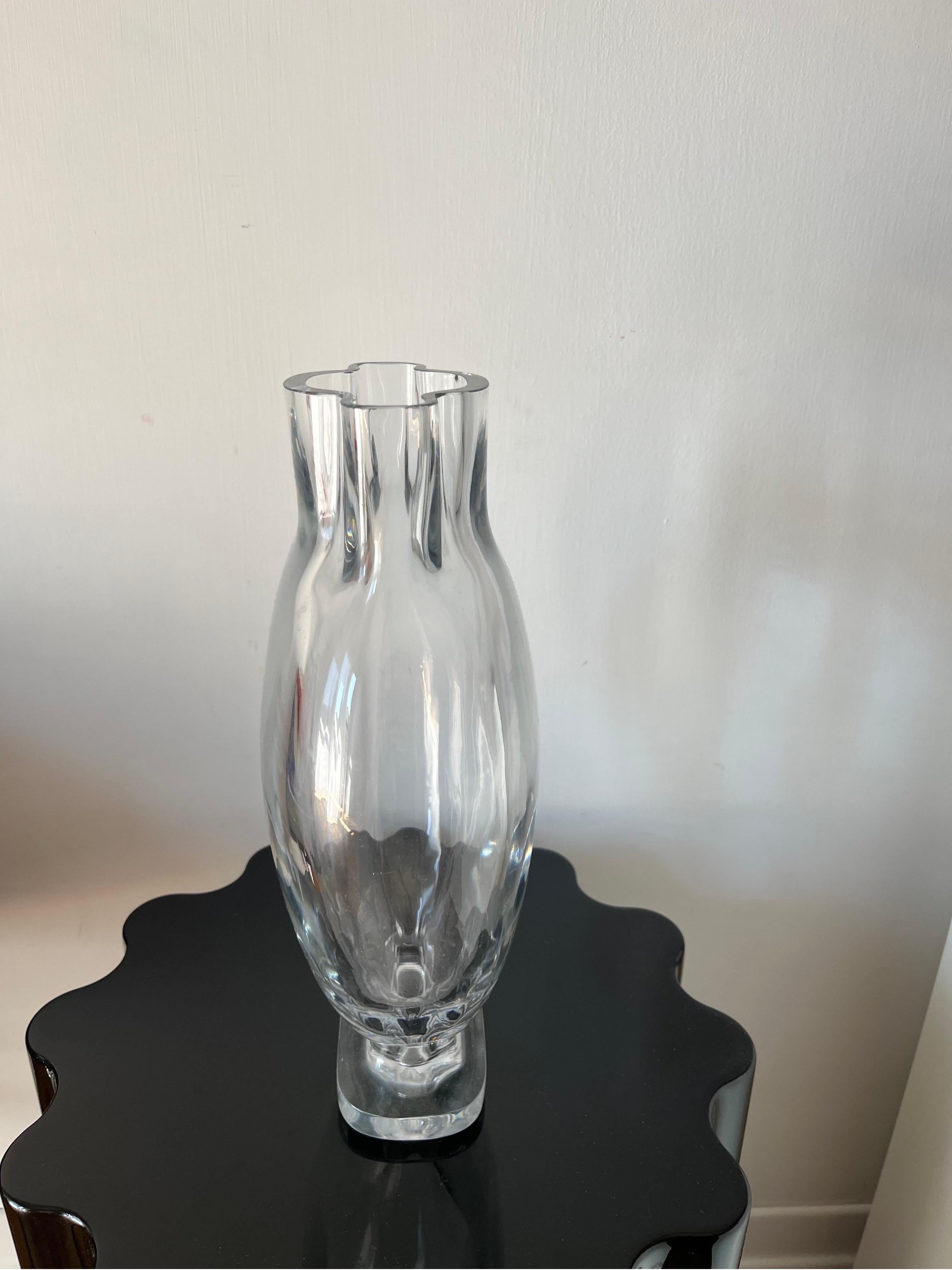 Antique Crystal Vase Made in France 1950s, Art For Sale 7