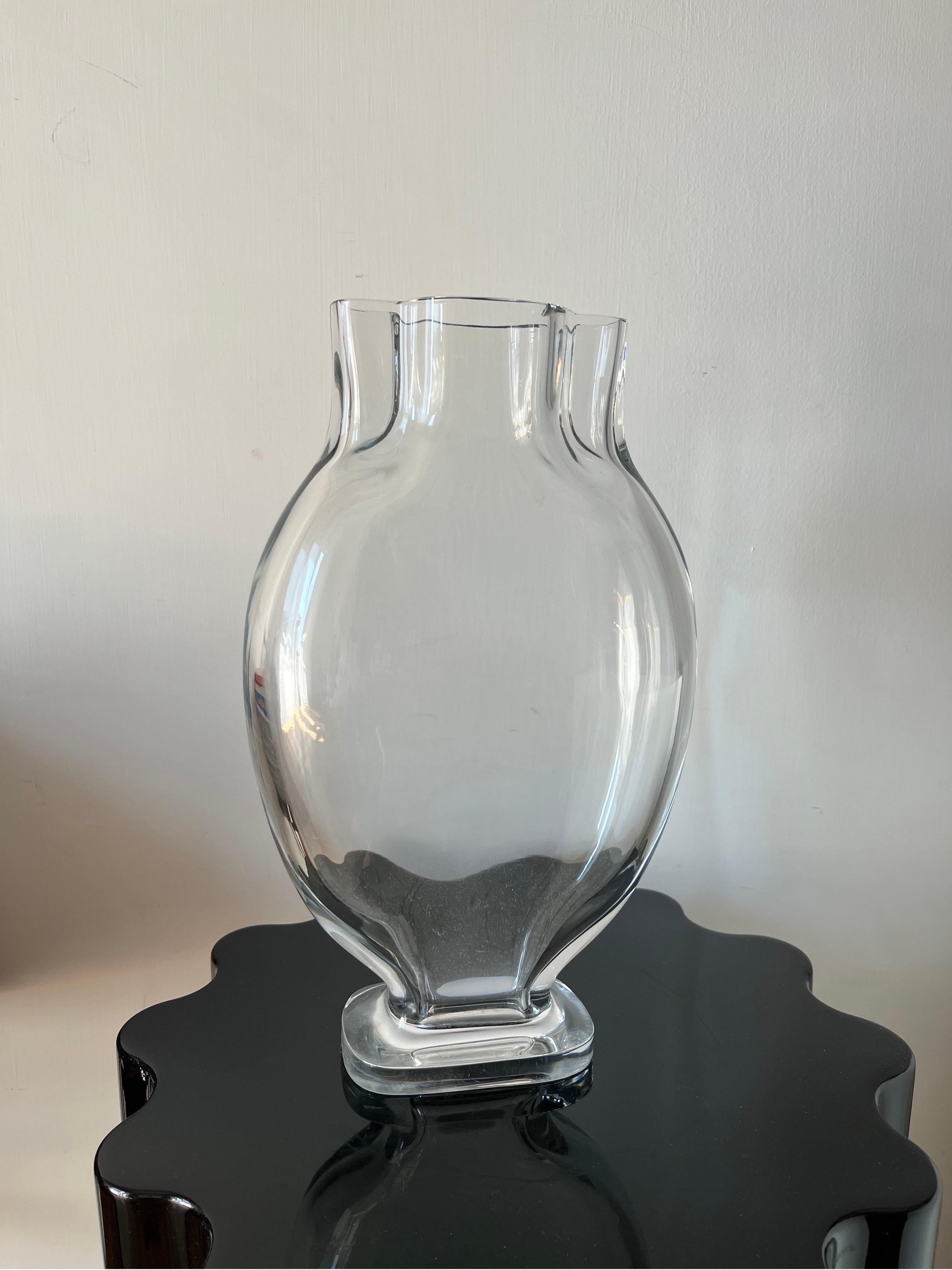 Mid-20th Century Antique Crystal Vase Made in France 1950s, Art For Sale
