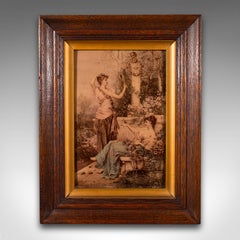 Antique Crystoleum Picture, French, Framed Glass Mezzotint, Art, Late Victorian