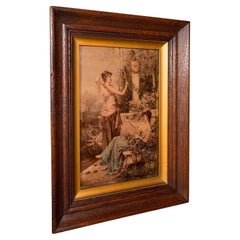 Antique Crystoleum Picture, French, Framed Glass Mezzotint, Art, Late Victorian