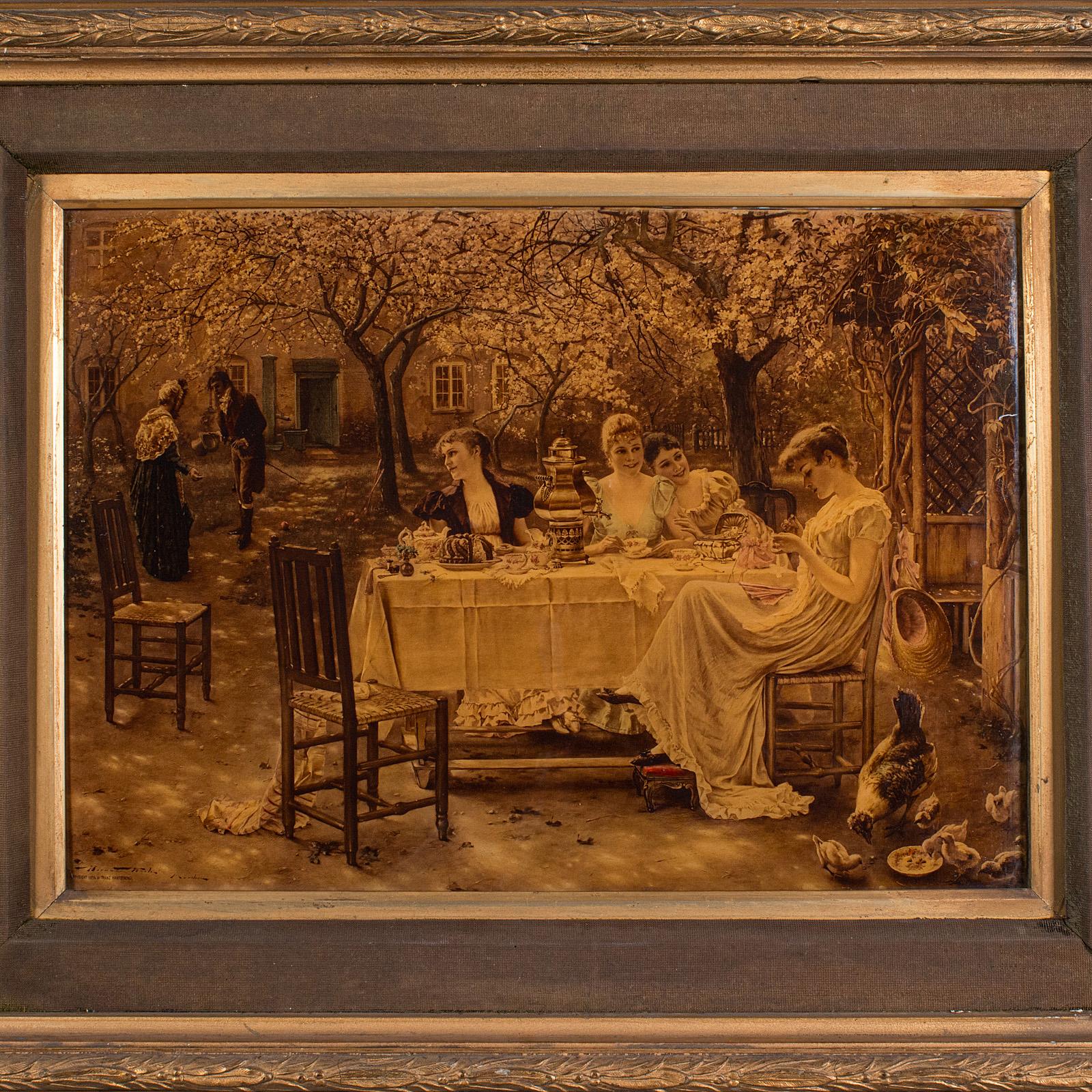 British Antique Crystoleum Picture, German, Framed, Mezzotint Painting, Art, Victorian For Sale