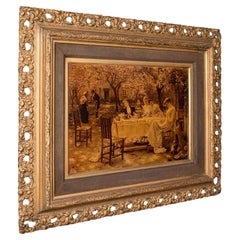 Antique Crystoleum Picture, German, Framed, Mezzotint Painting, Art, Victorian