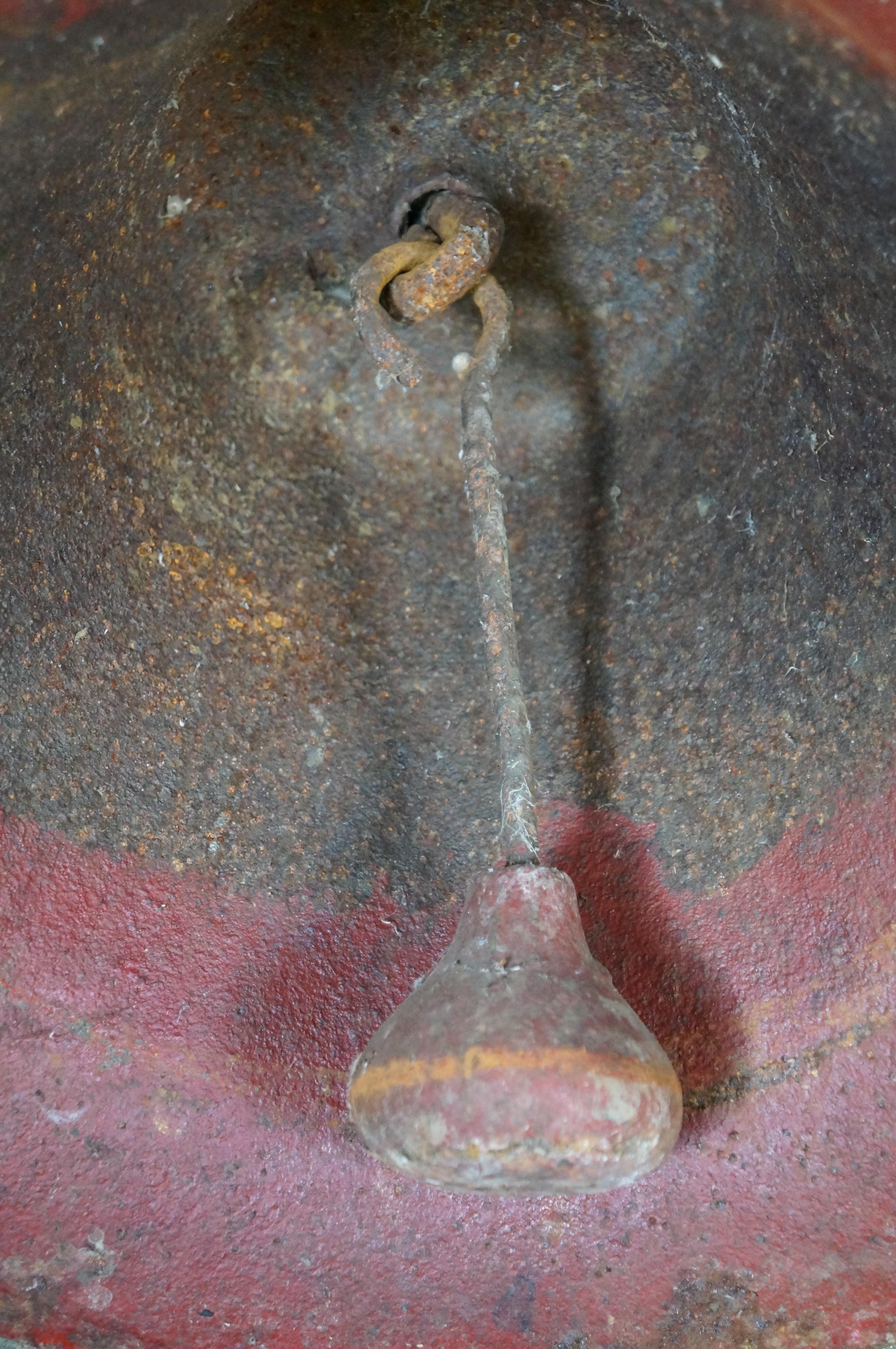 Antique CS Bell Red Cast Iron #4 Farmhouse Yoke School Church Dinner Bell 28