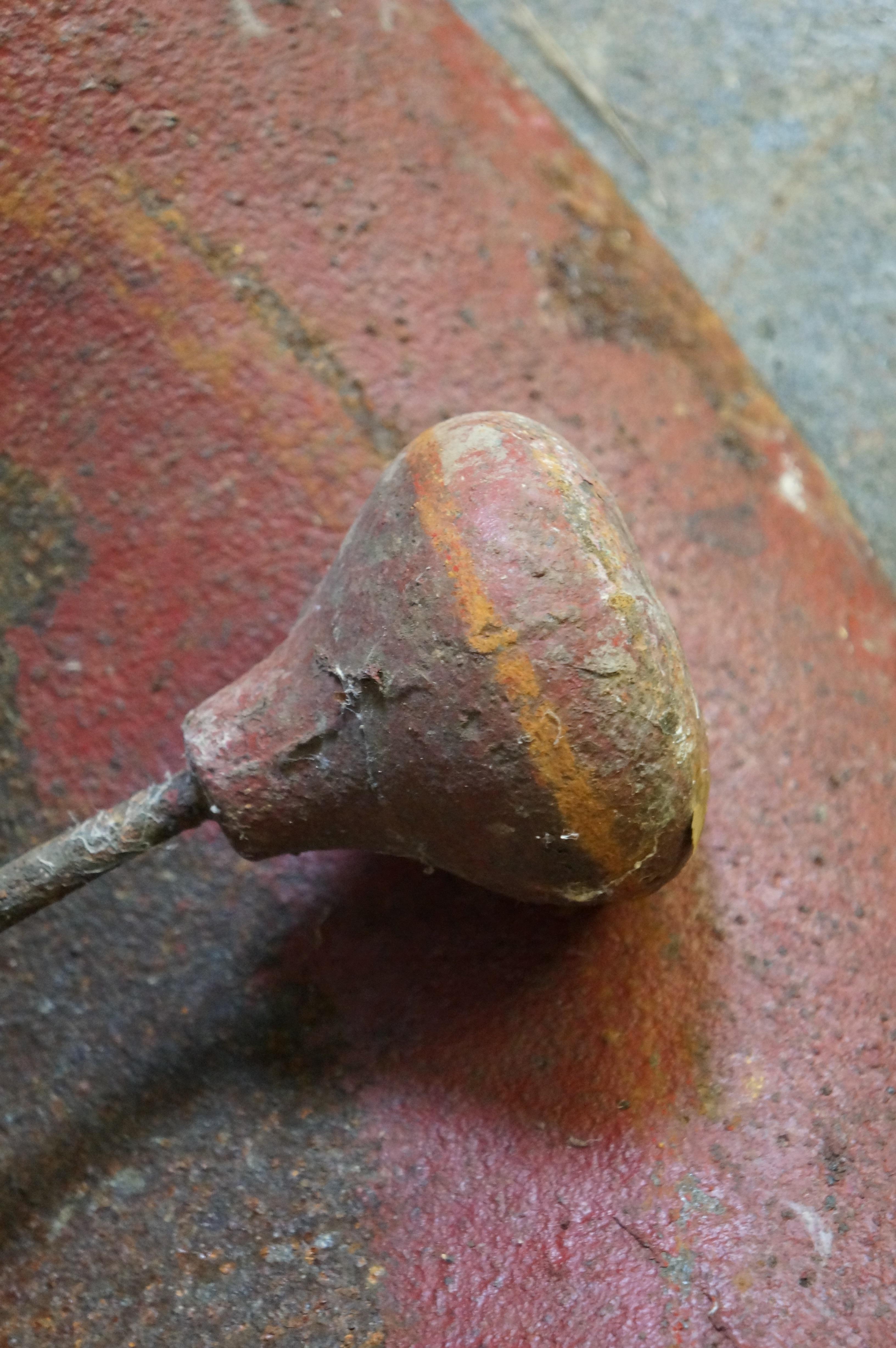 Antique CS Bell Red Cast Iron #4 Farmhouse Yoke School Church Dinner Bell 28