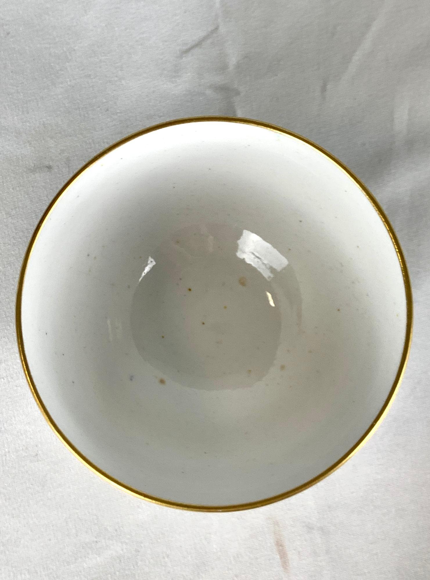 Antique Cup and Saucer English Porcelain Greek Key Pattern Blue Ground Ca.1820 For Sale 3