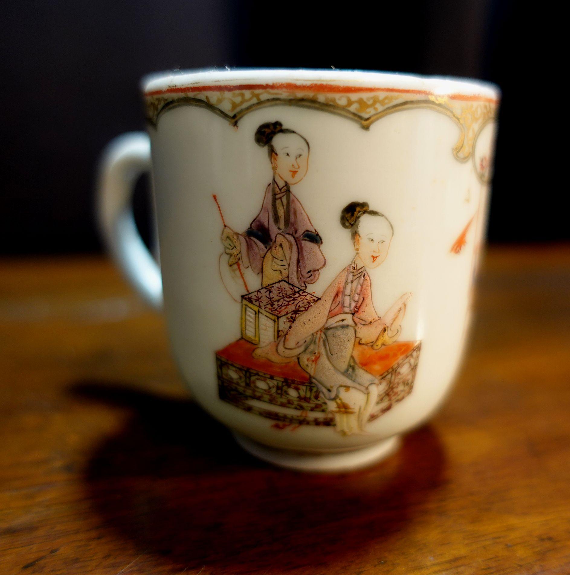 Porcelain Antique Cup from 18th Century in Qianglong Period, China For Sale