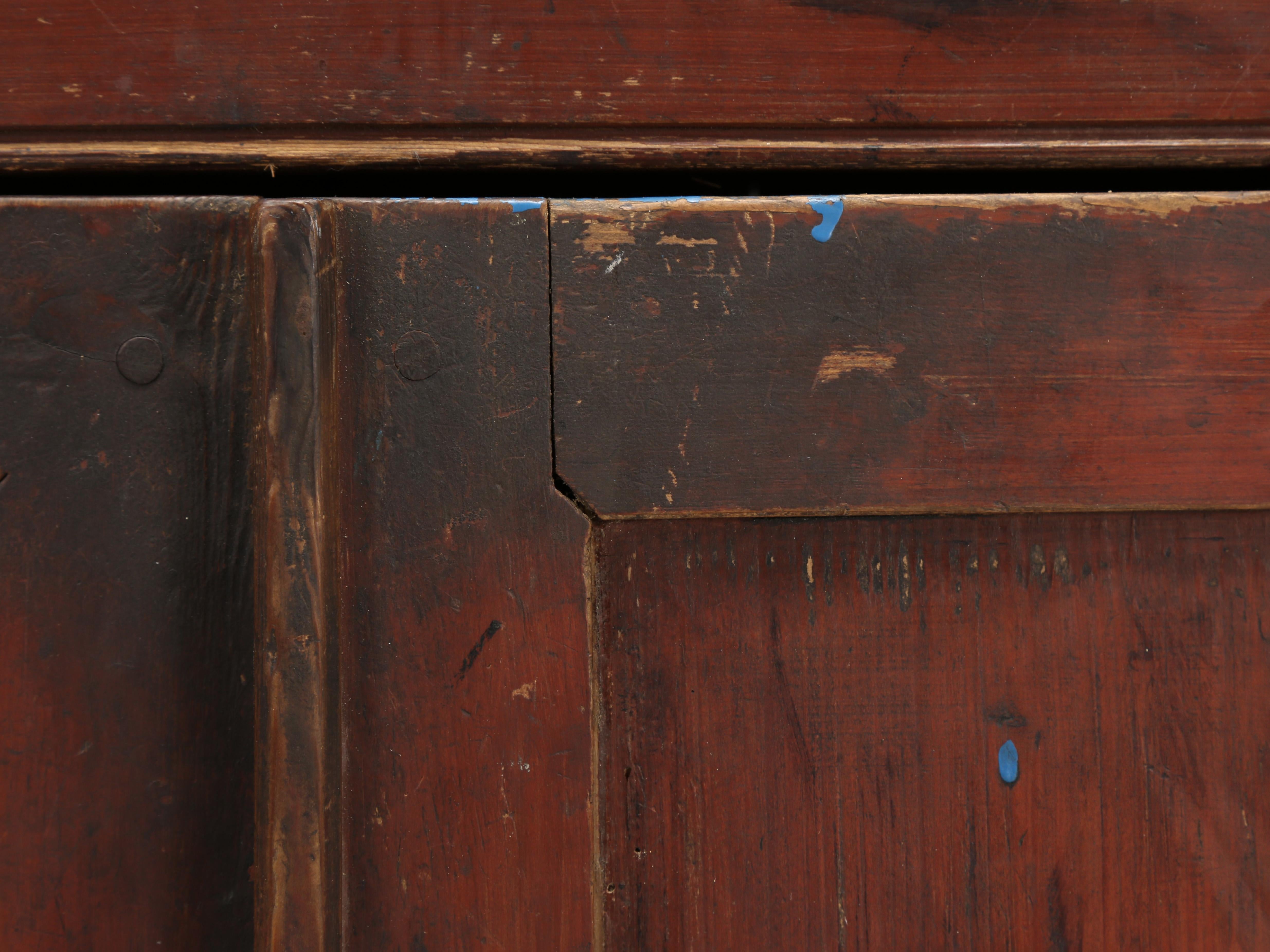 Wood Antique Cupboard from Ireland Great Patina Unrestored Original Paint, C1800's For Sale