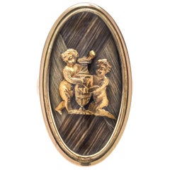 Antique Cupid Hair Gold Love Ring 1790