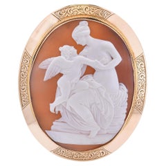 Vintage "Cupid on Venus's Lap" Cameo Brooch