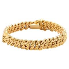 Antique curb bracelet hollow 18k gold, Curb links bracelet, antique jewelry