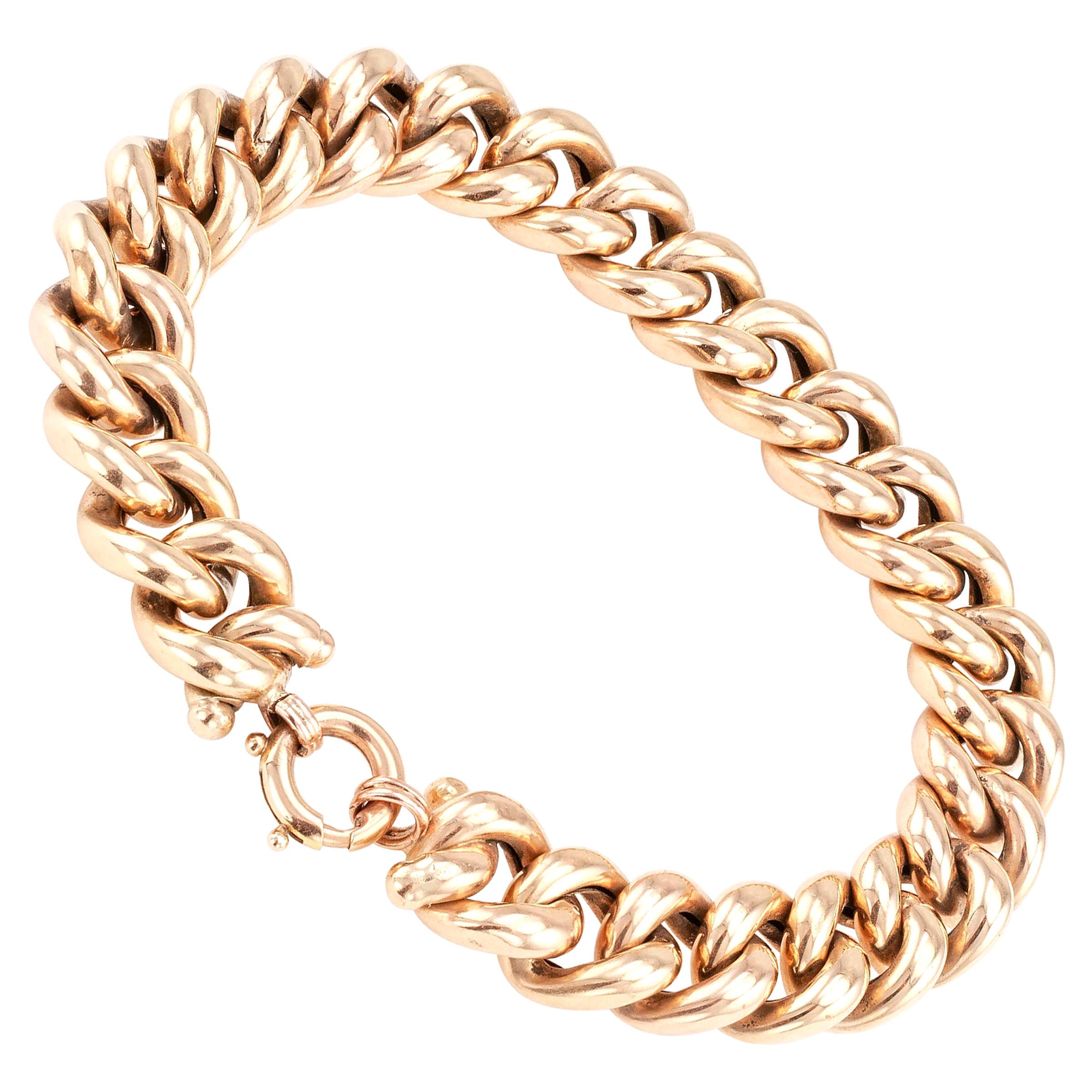Antique Curb Link Gold Bracelet