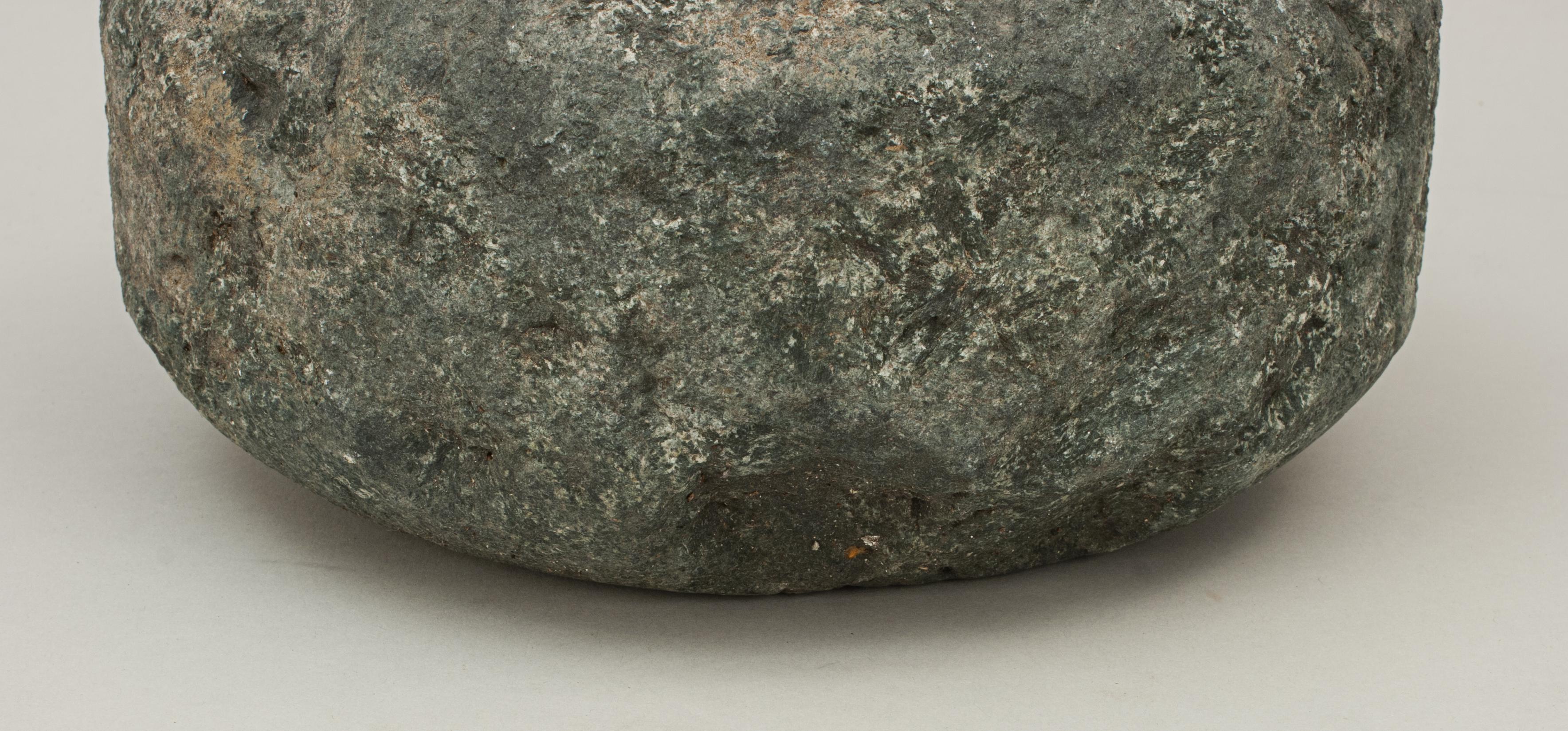 Granite Antique Curling Stone with Fixed Steel Handle