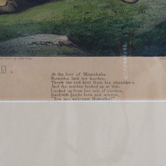 Antique Currier & Ives Hand Tinted Lithograph “Hiawatha’s Wooing” c1860