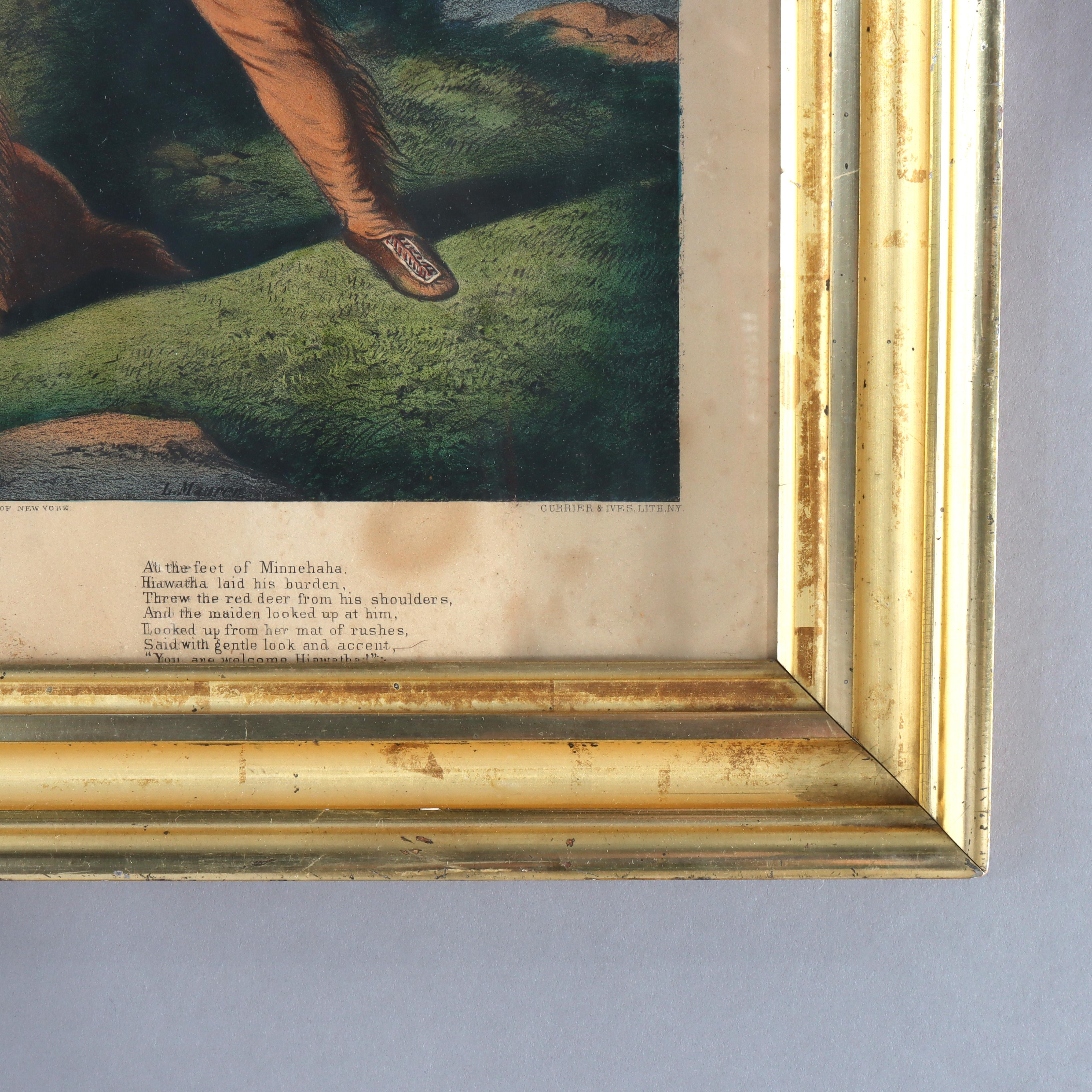 Lithographie ancienne de Currier & Ives teintée à la main 