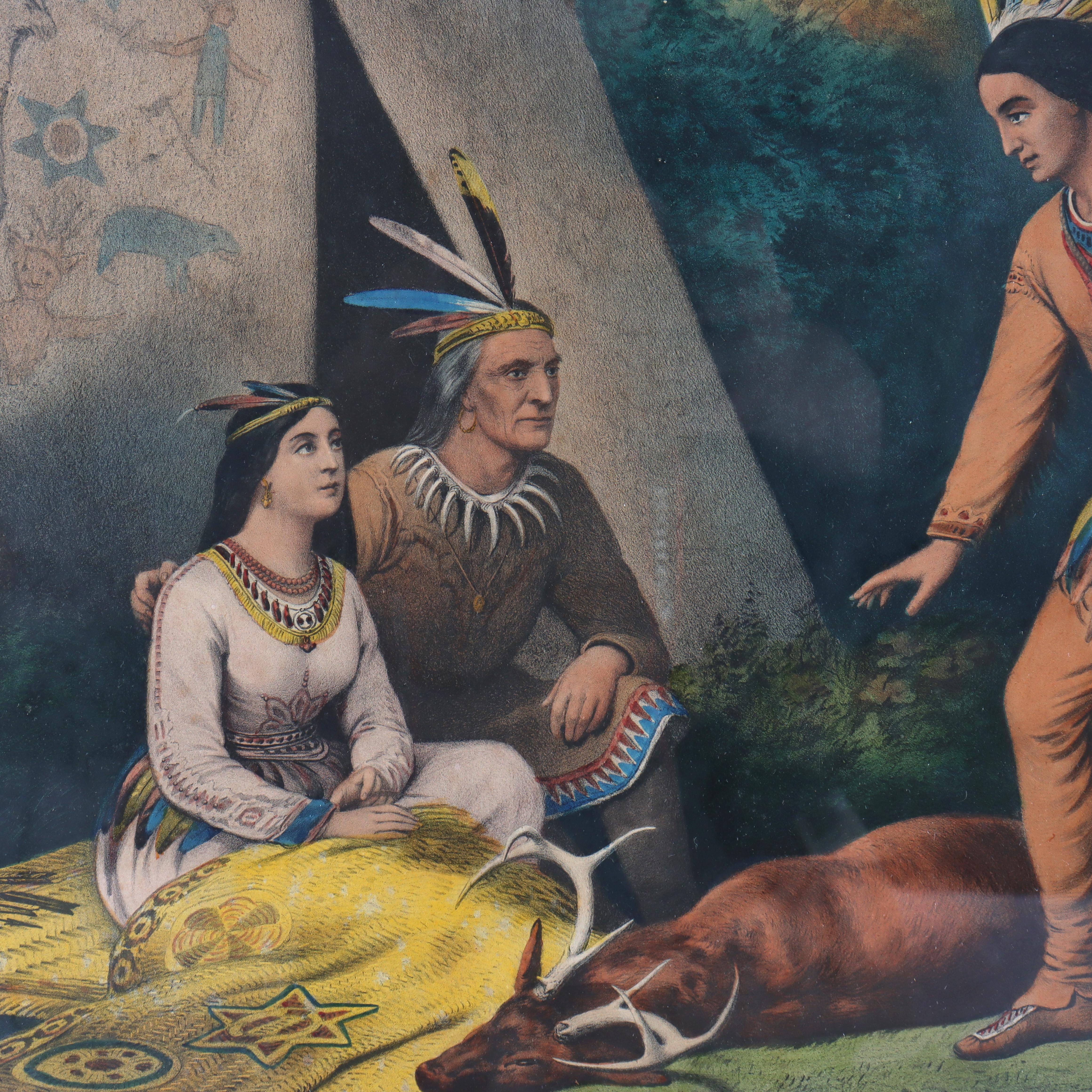 Papier Lithographie ancienne de Currier & Ives 