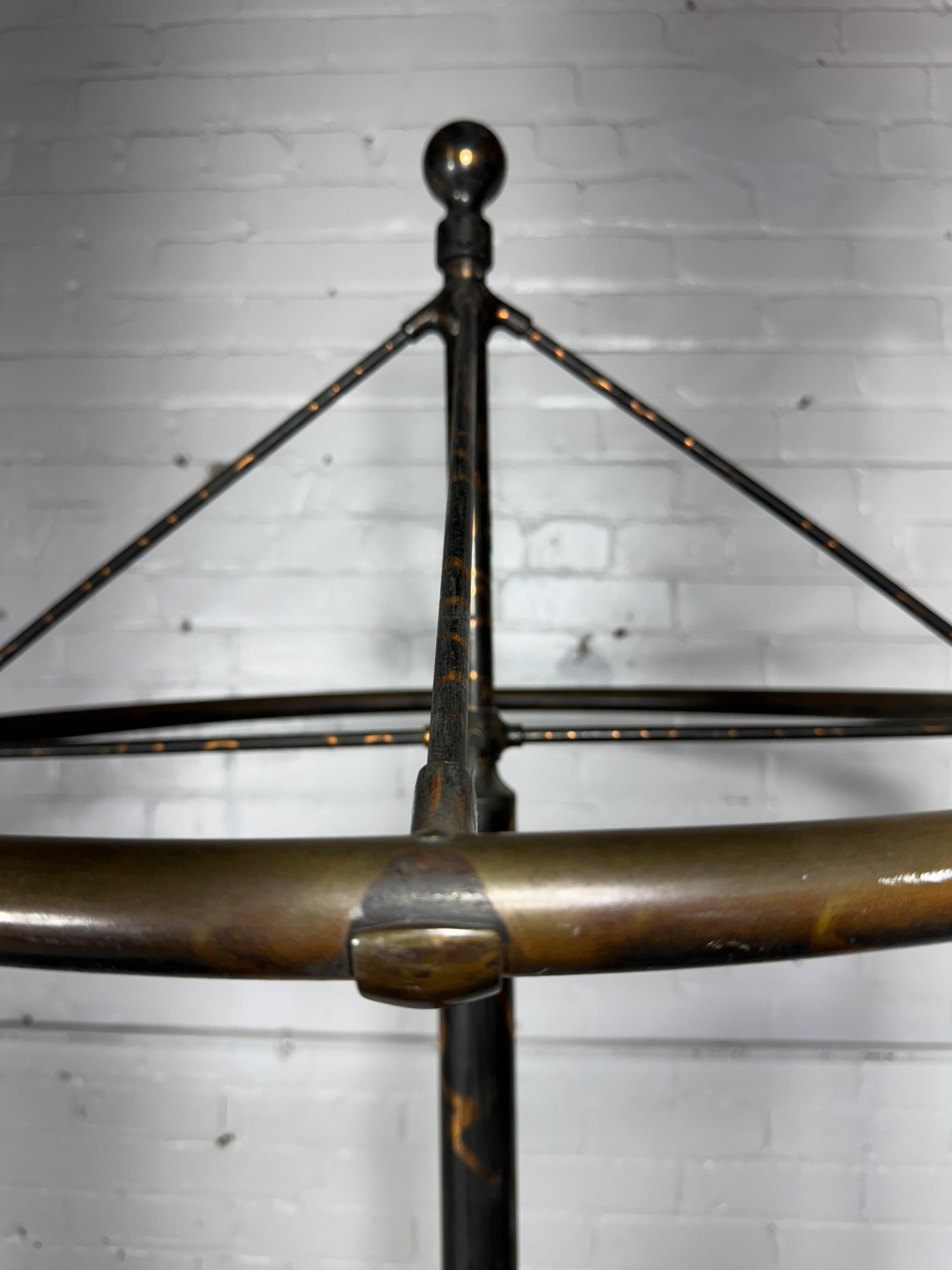 Industrial Antique Curtis Ledger Flashed Copper (JAPANED) Garment Rounder For Sale