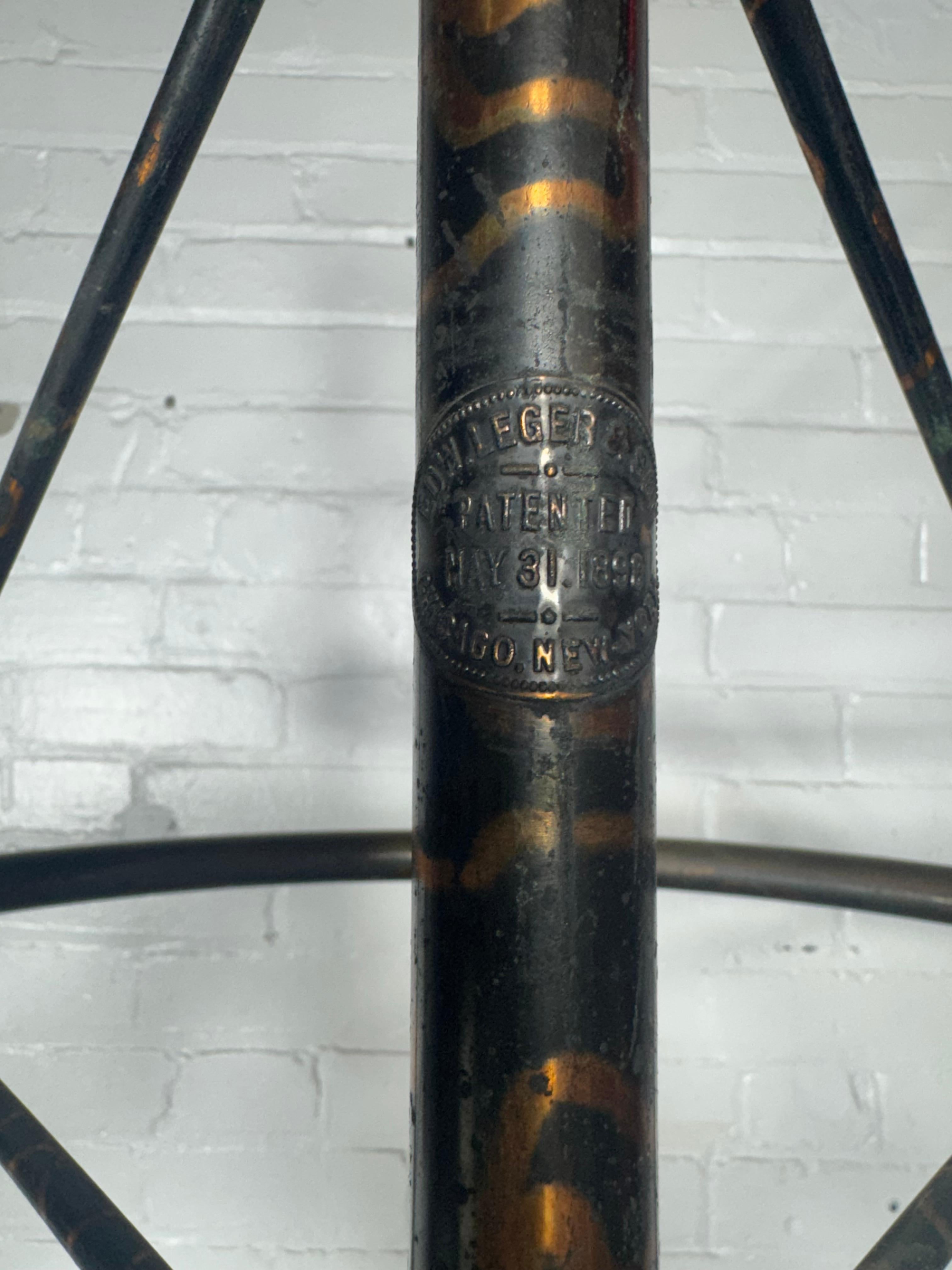 Late 19th Century Antique Curtis Ledger Flashed Copper (JAPANED) Garment Rounder For Sale