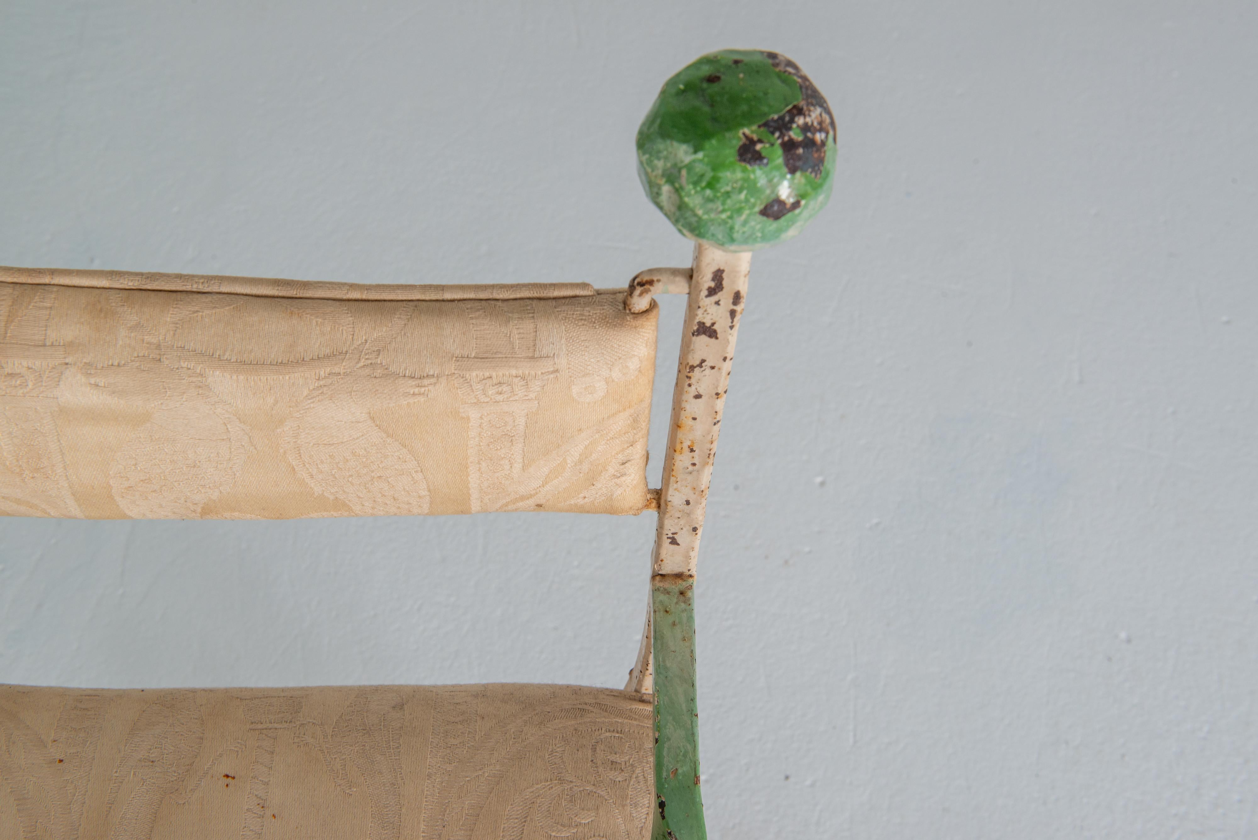 Fauteuil ancien en fer forgé de style Curule provenant d'une belle succession en vente 5